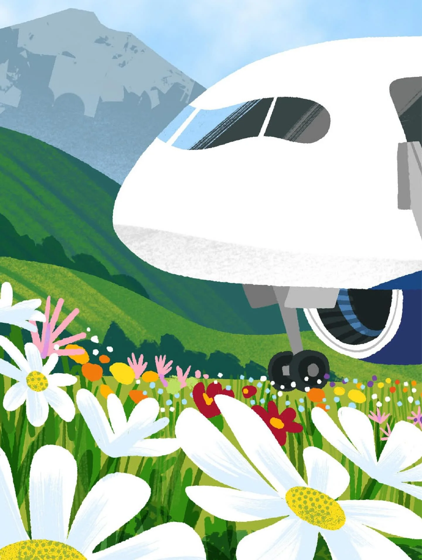 Illustration for Delta Airlines, promoting South American destinations and a commitment to sustainability 

#illustration #illustrator #travel #southamericatravel #airplane #airline #wildflowers #marigolds #southamerica #artistsofinstagram #instaart