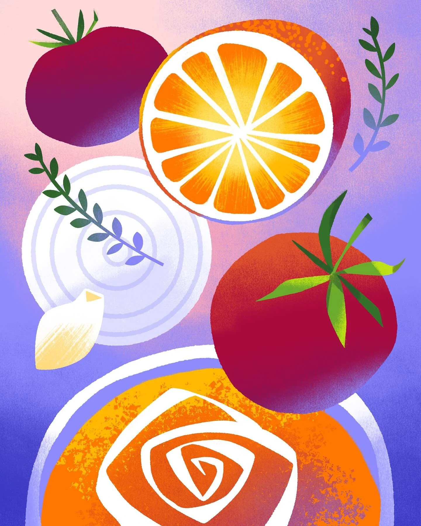 Bright and creamy. This tomato orange soup chases away gray fall days.

Mom&rsquo;s Tomato Orange Soup

Ingredients:
2 tbsp olive oil
1 onion, chopped
2 cloves garlic, minced
1 (28 oz) can crushed tomatoes
1 cup vegetable broth
&frac12; cup orange ju