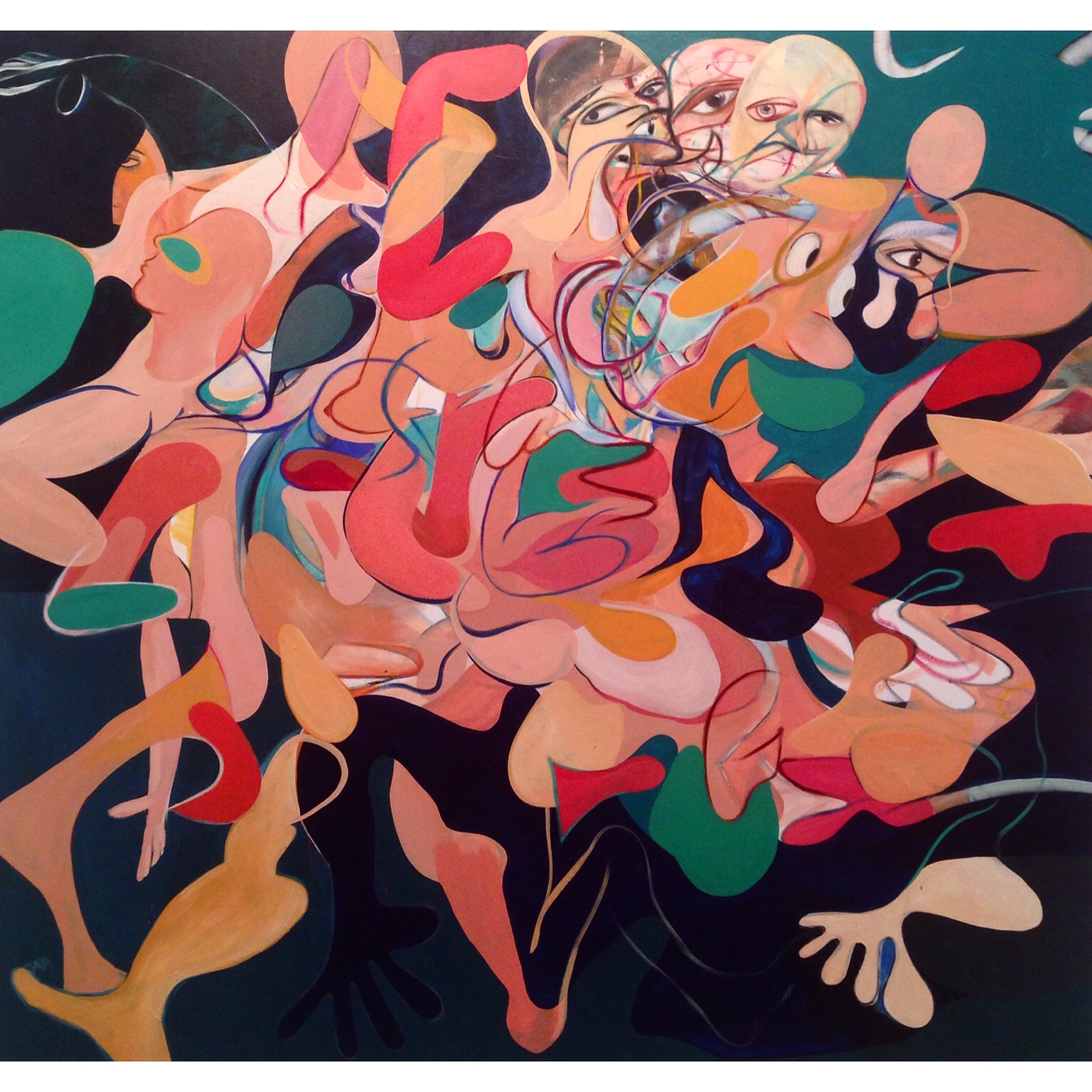 Acrylic and Oil Stick on Canvas 87 x 79 in 220 x 200 cm