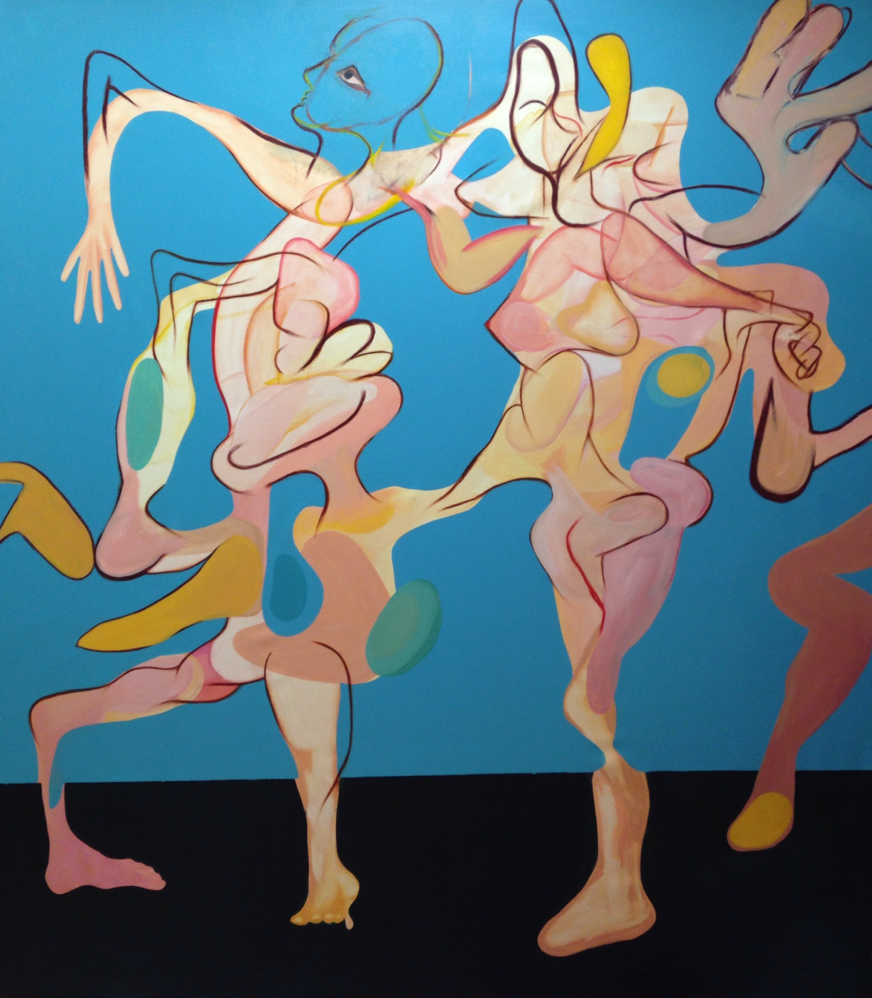 Acrylic and Oil Stick on Canvas 77 x 68 in 197 x 172 cm