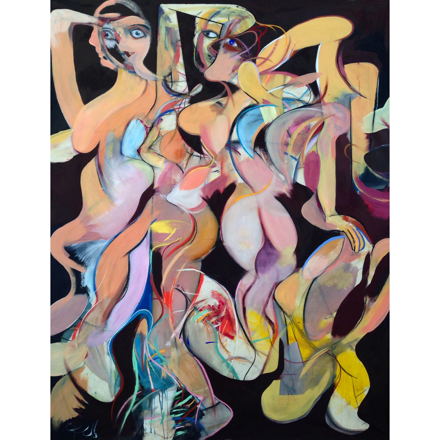 Acrylic, Oil Stick, and Soft Pastel on Canvas 66 x 53 in 167 x 134 cm