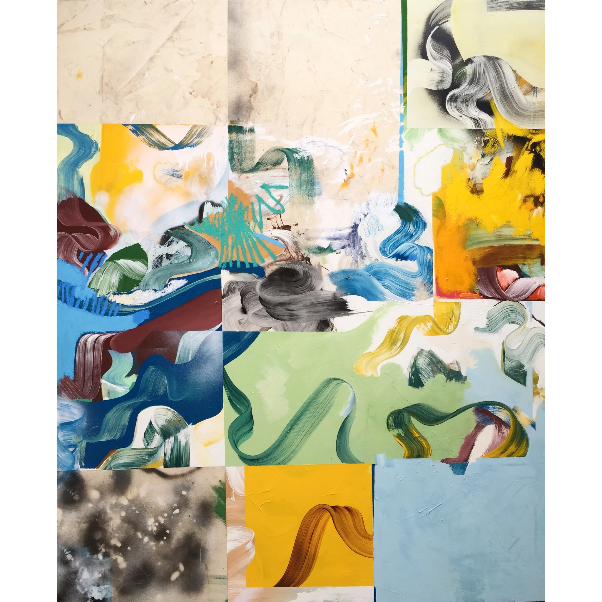  Acrylic, Oil Stick, and Spray Paint on Canvas   66 x 54 in  168 x 137 cm    