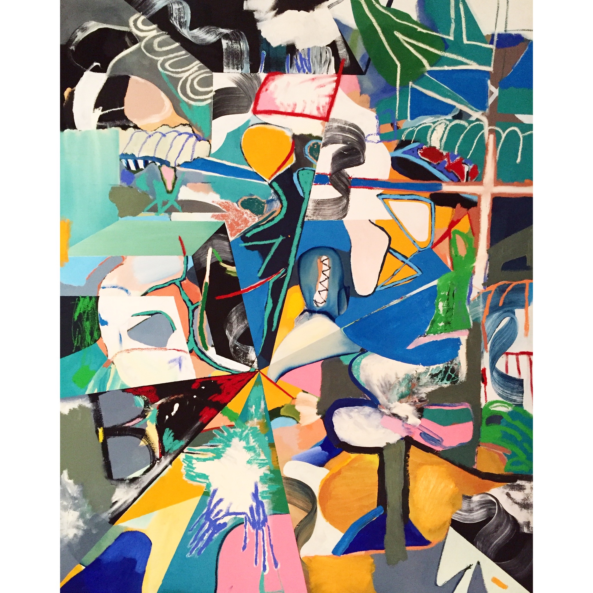 Acrylic, Oil Stick and Soft Pastel on Canvas 51 x 64 in 130 x 163 cm