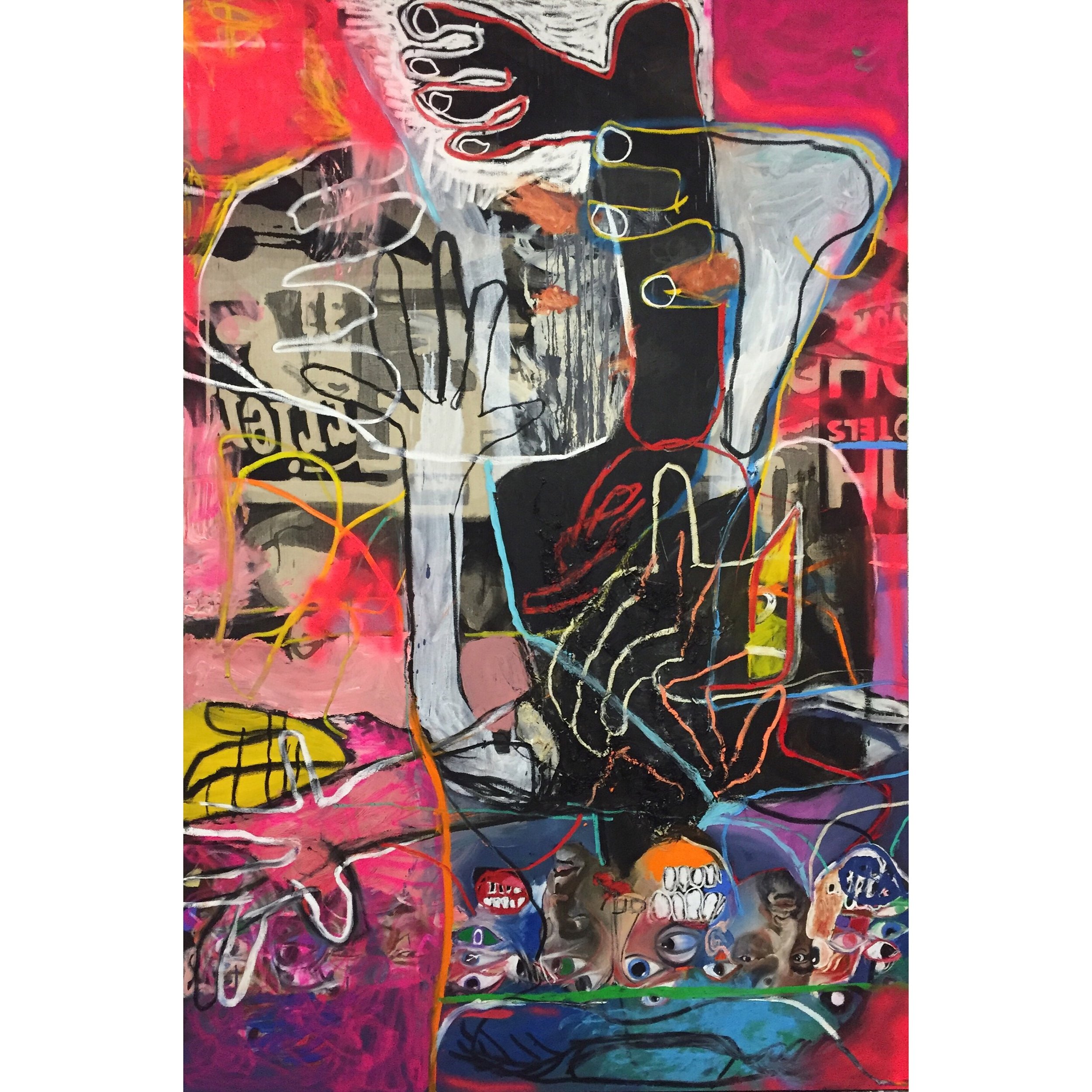  Oil, Acrylic, and Spray Paint on Canvas  83 x 55 in  210 x 140 cm 