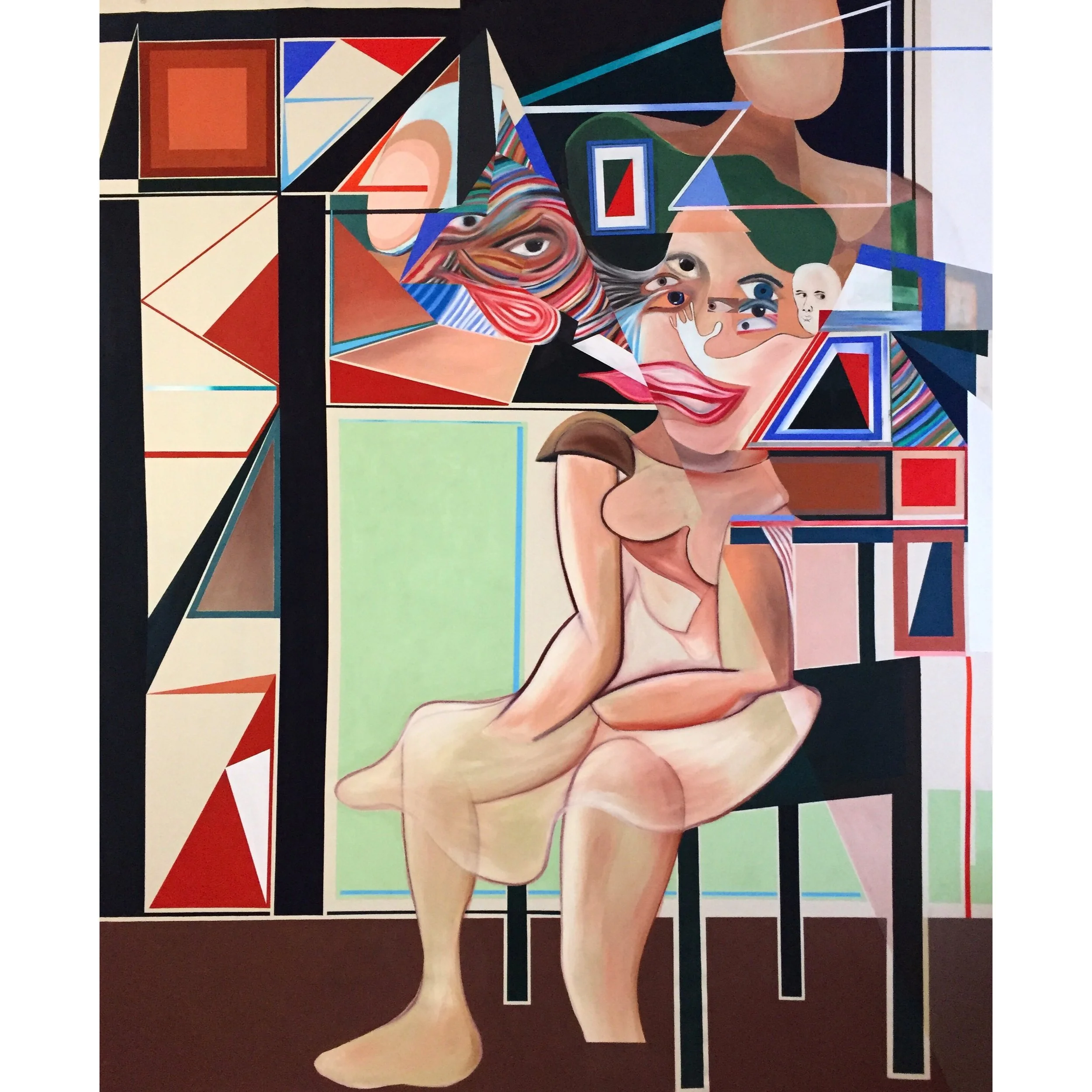  Acrylic, Oil Stick, and Soft Pastel on Canvas&nbsp;  56 x 66 in&nbsp;  142 x 168 cm 