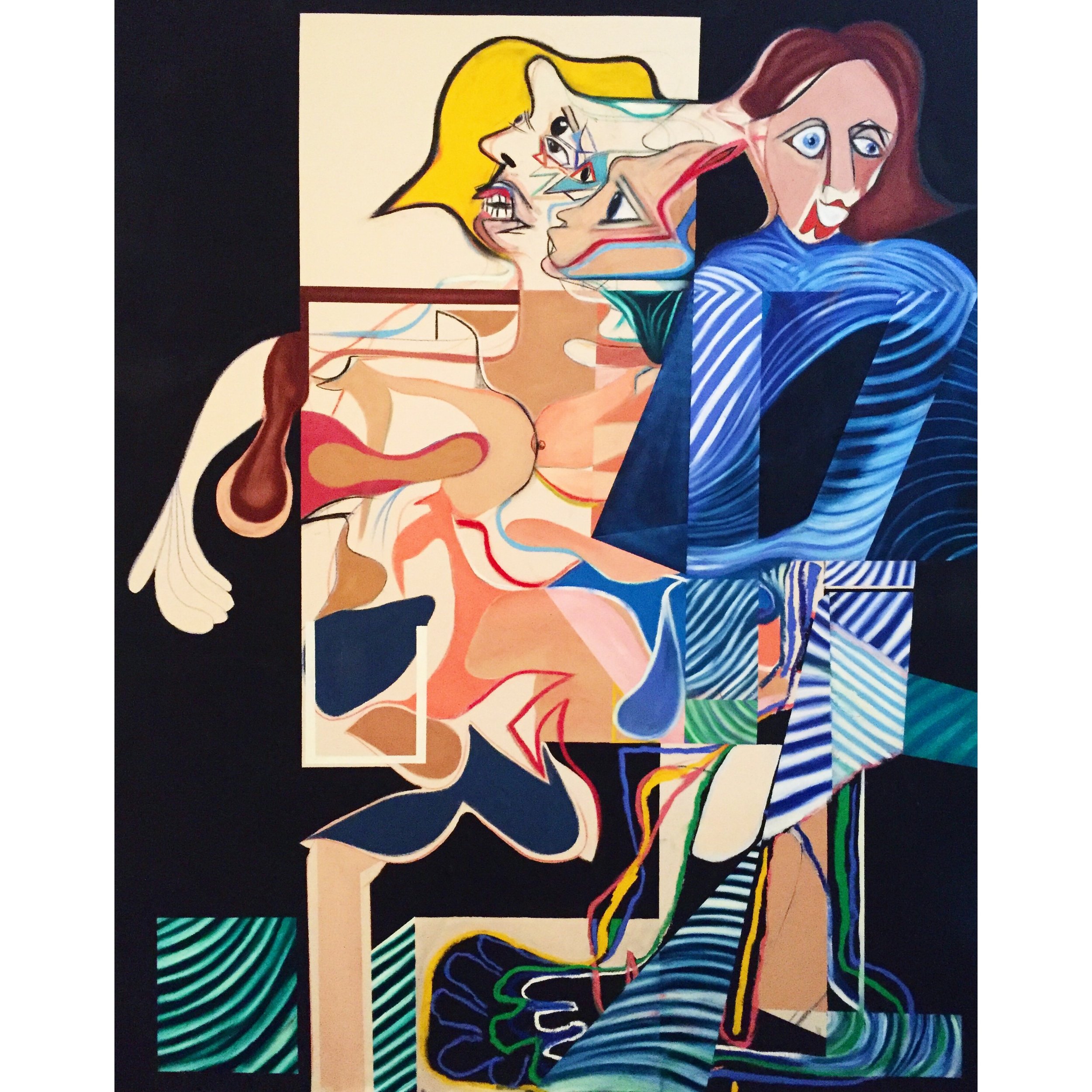  Acrylic, Oil Stick, and Soft Pastel on Canvas  66 x 54 in  168 x 137 cm 