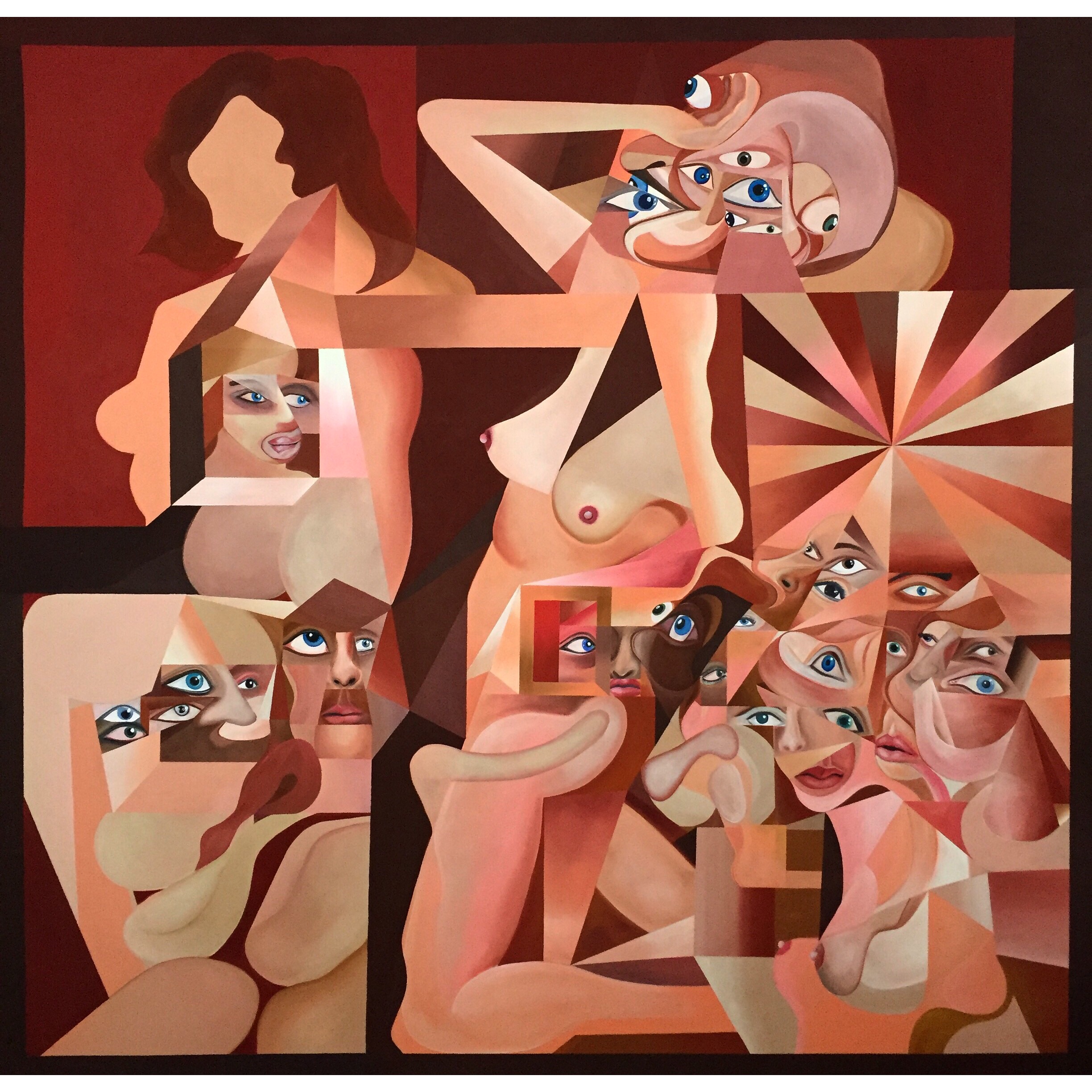  Acrylic on Canvas  70 x 66 in  178 x 168 cm 