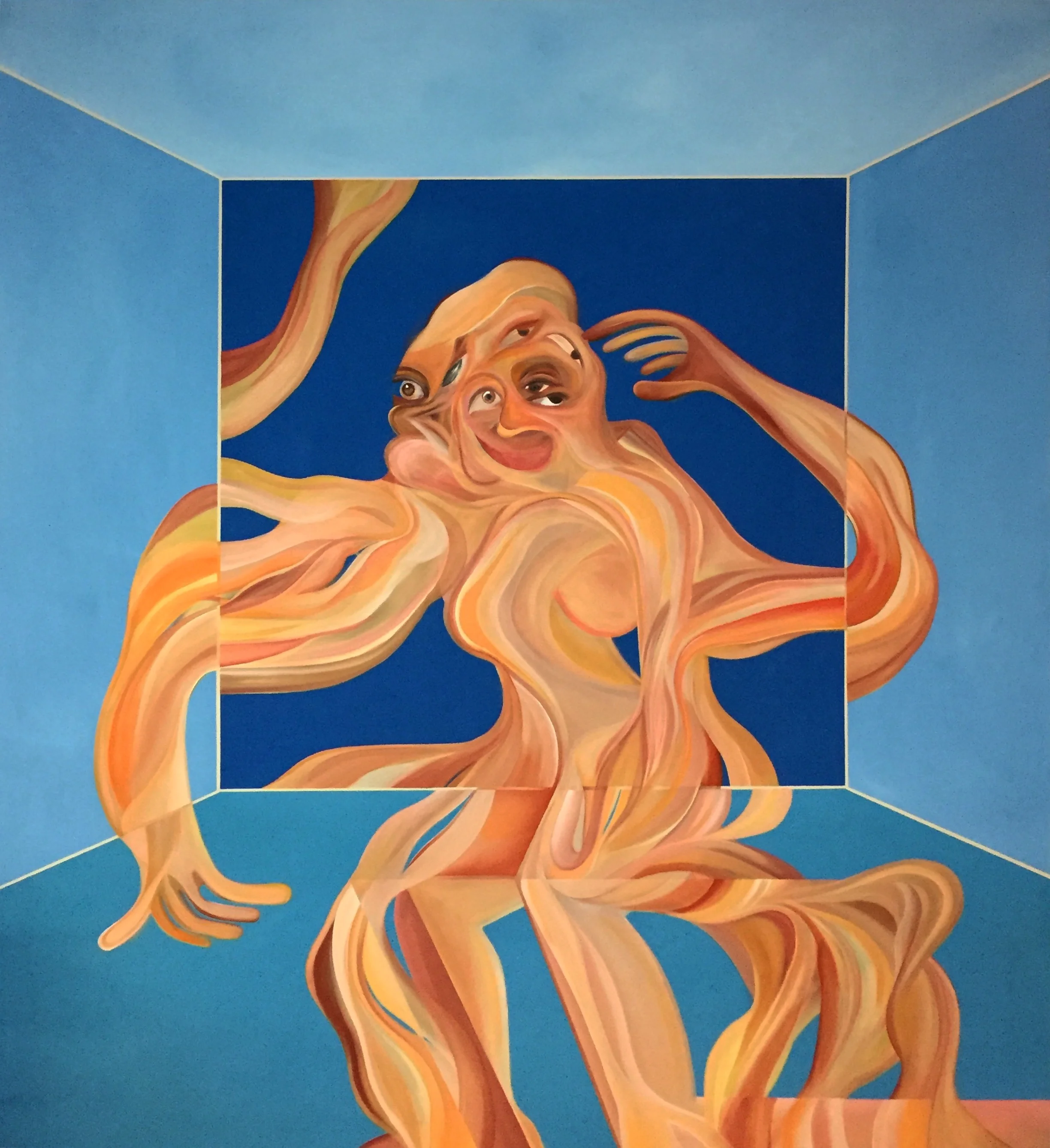  Acrylic and Oil Stick on Canvas  72 x 66 in  183 x 168 cm 