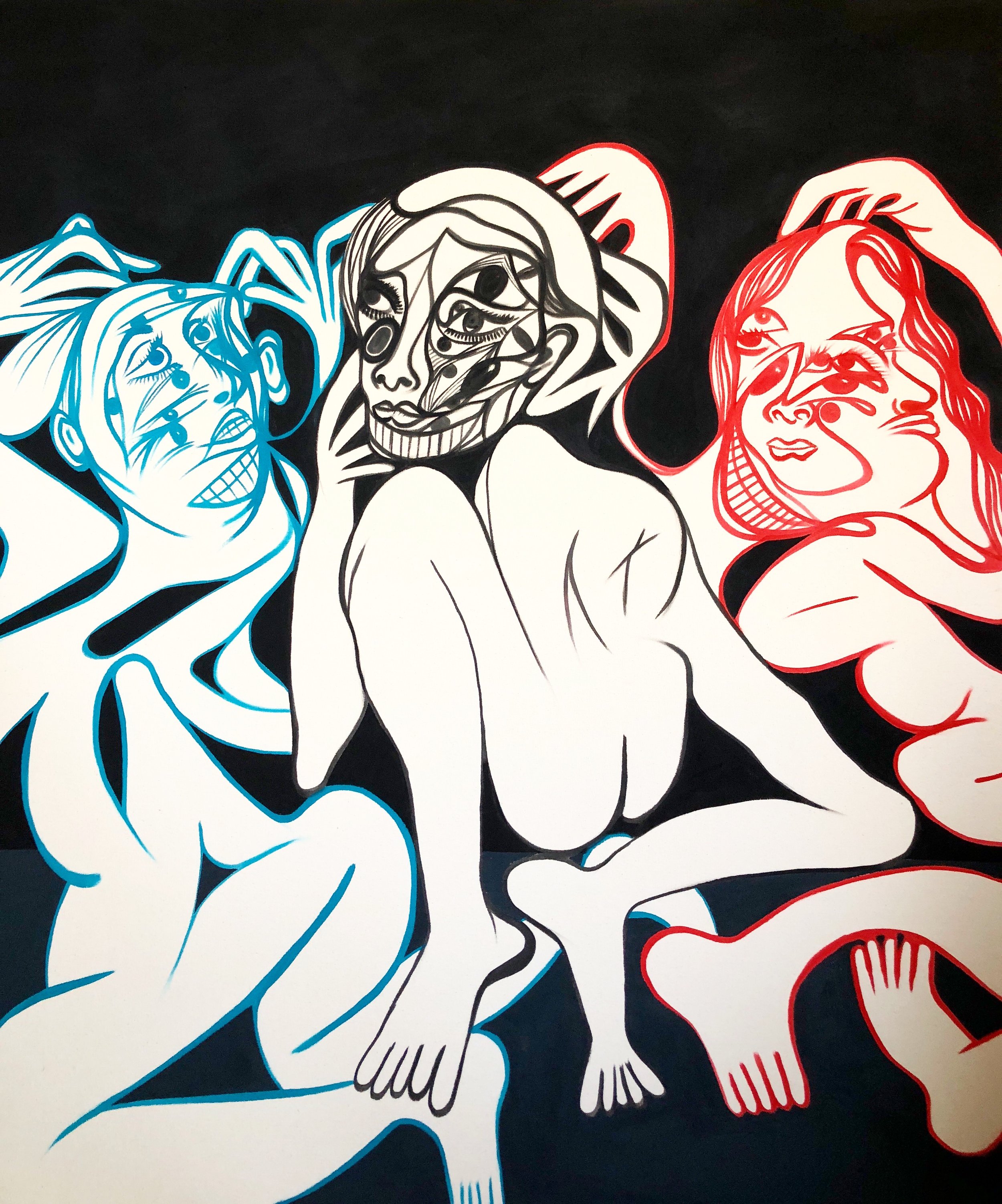  Acrylic on Canvas  54 x 46 in  137 x 117 cm 