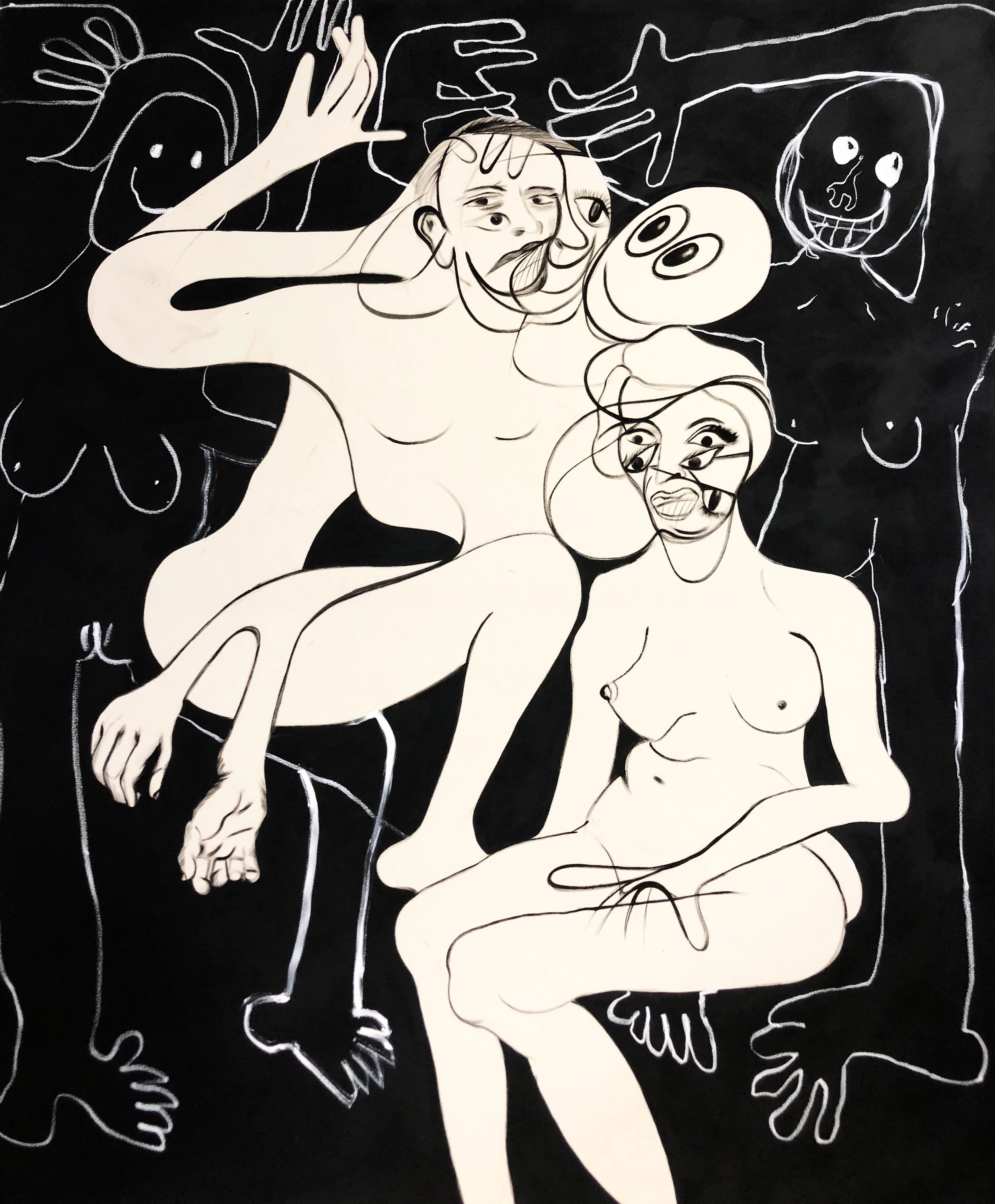  Acrylic and Oil Stick on Canvas  75 x 64 in  192 x 164 cm 