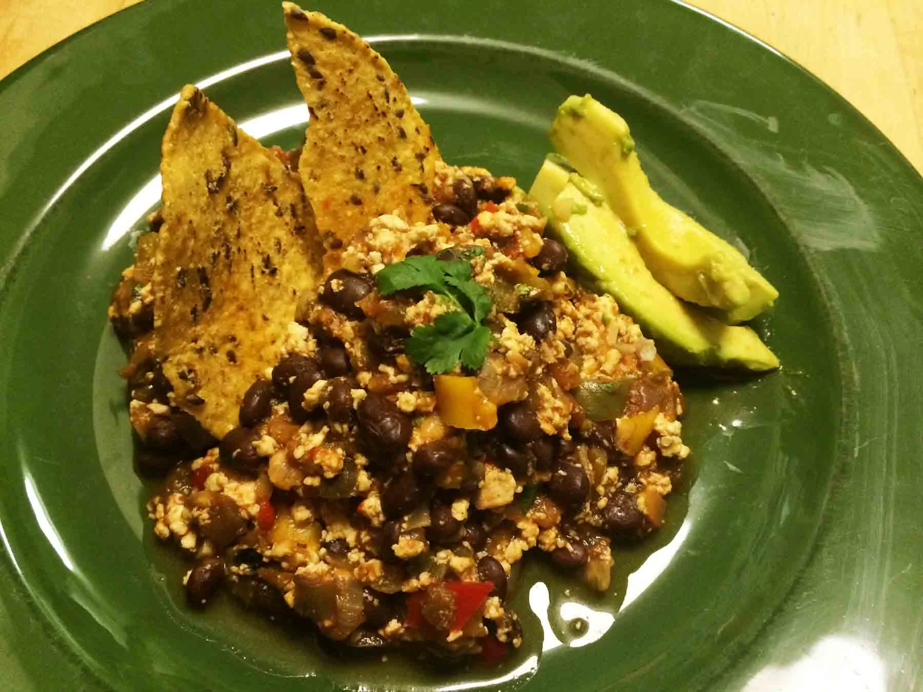 Avocado and tortilla chips make nice plate mates.