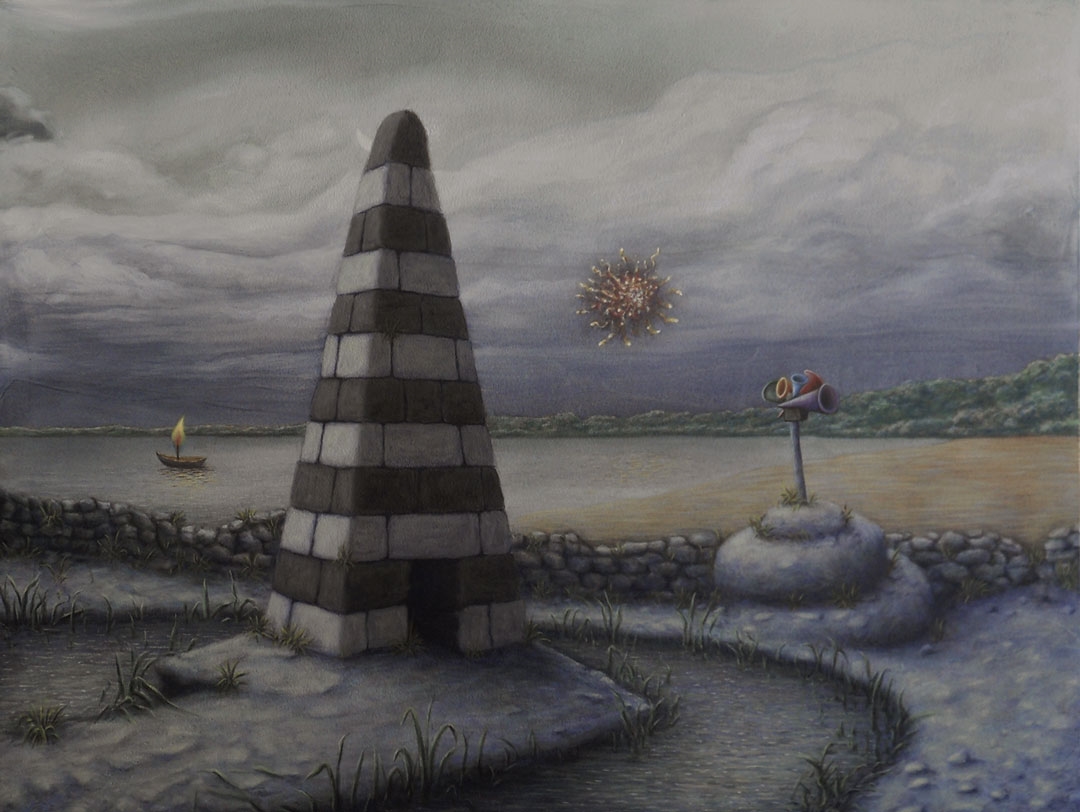 Nocturne with Loudspeakers , 2011, flashe on panel, 18"x24"