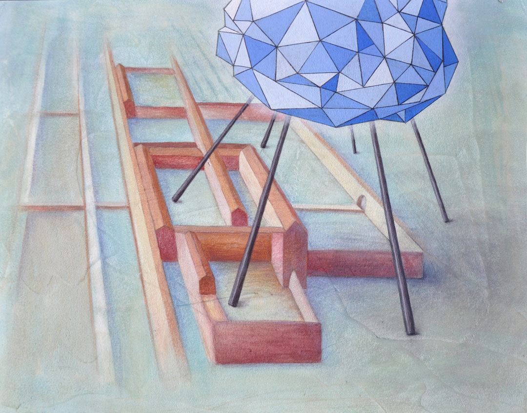 Cloud over Walls , 2011, flashe on panel, 12"x16"