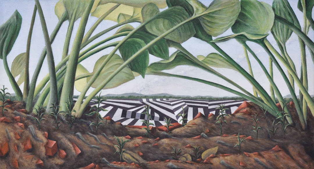 Proving Ground , 2013, flashe on panel, 42"x53"