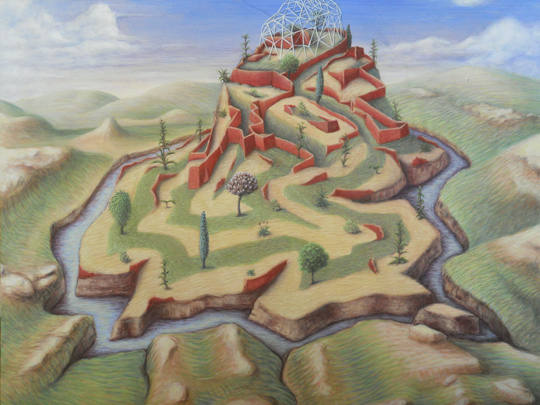 Security Cloud , 2011, flashe on panel, 18"x24"