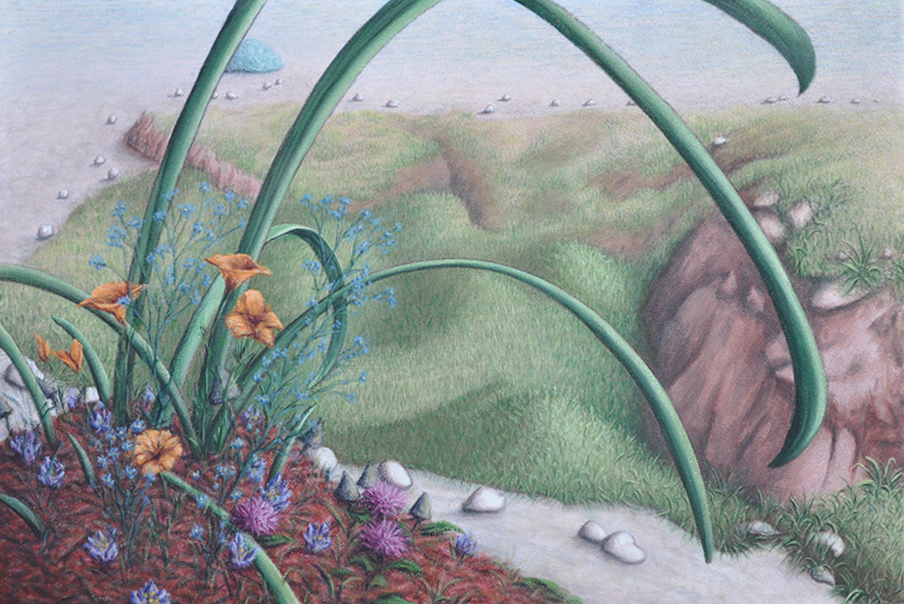 Glass Rock , 2014, flashe on panel, 23.75"x35.5"