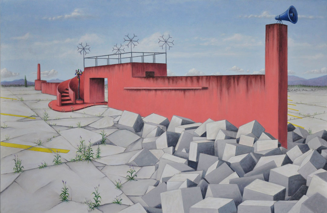 Dais , 2013, flashe on panel, 47"x72"