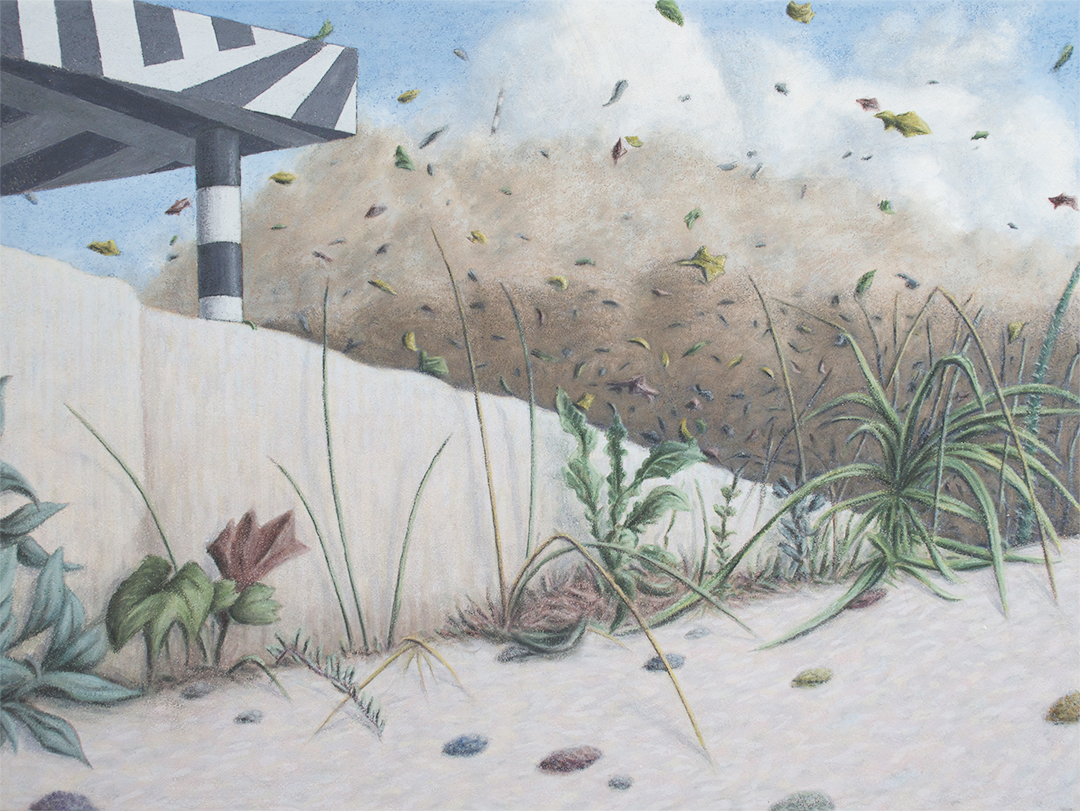Onramp , 2014, flashe on panel, 30"x40"