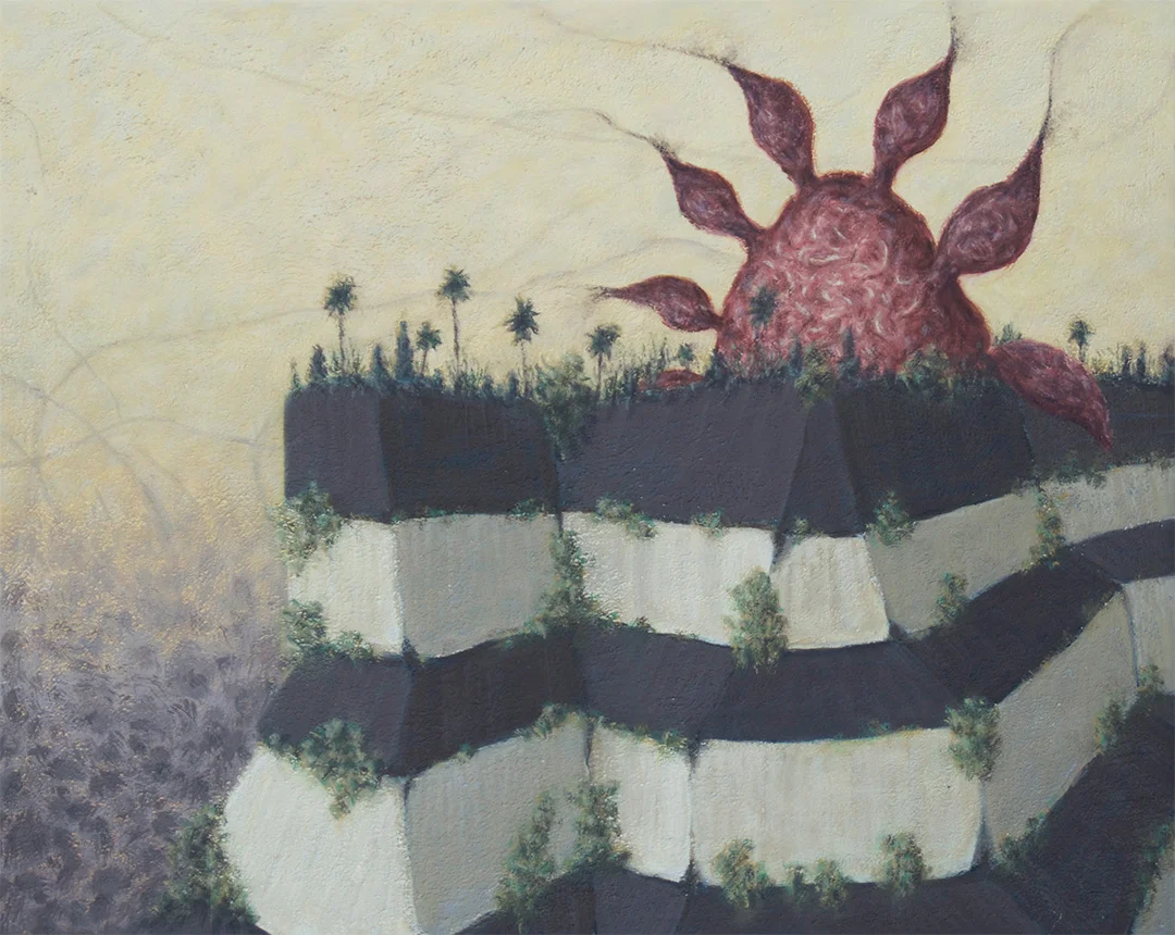 Dying Sun , 2016, flashe on panel, 15.75"x19.75"