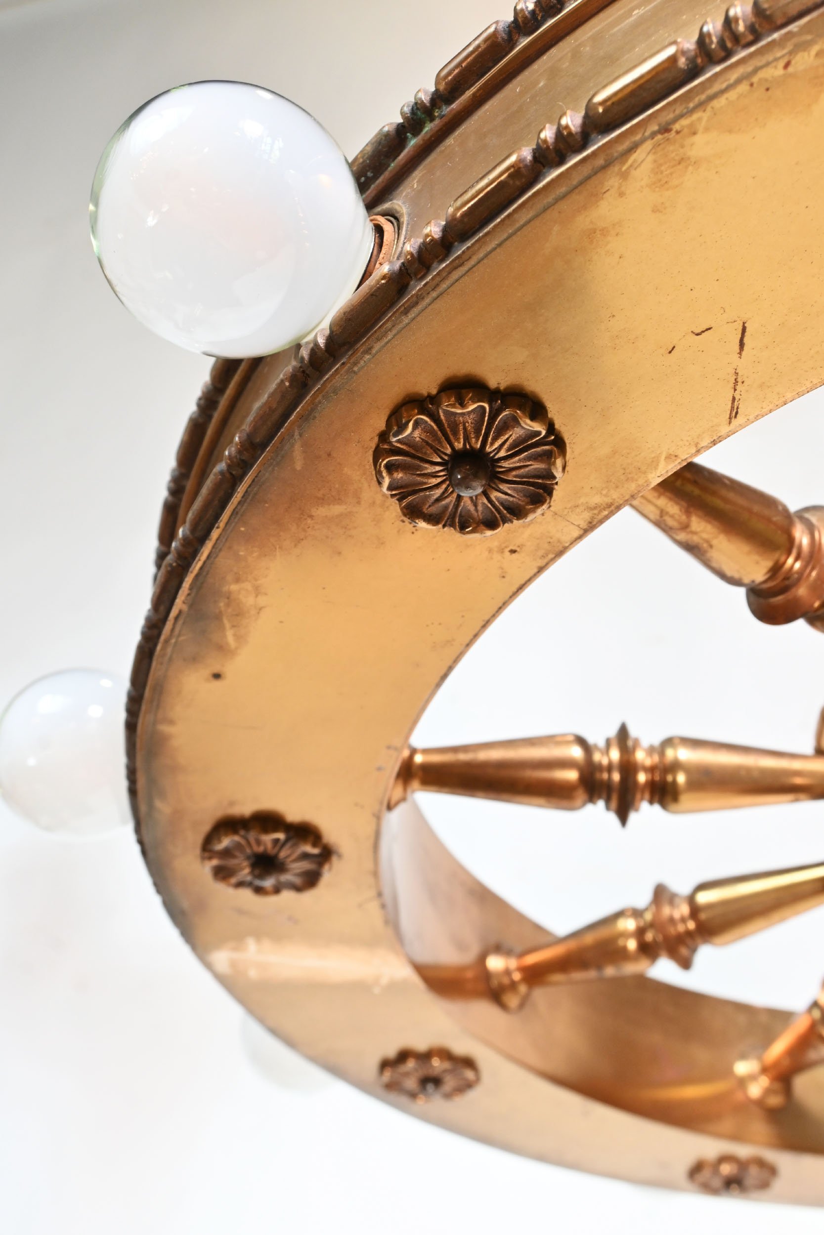 cast brass & bronze 10 light theatre/entry chandeliers with brass