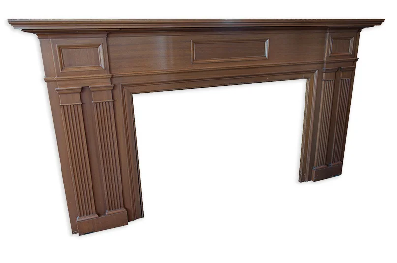 over-sized traditional style walnut mantel — ARCHITECTURAL ANTIQUES