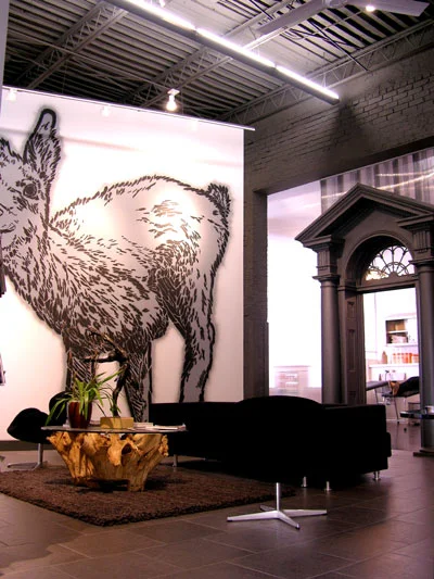 Reusing something old is brought to a dramatic art form at Denny Kemp Salon in Minneapolis.