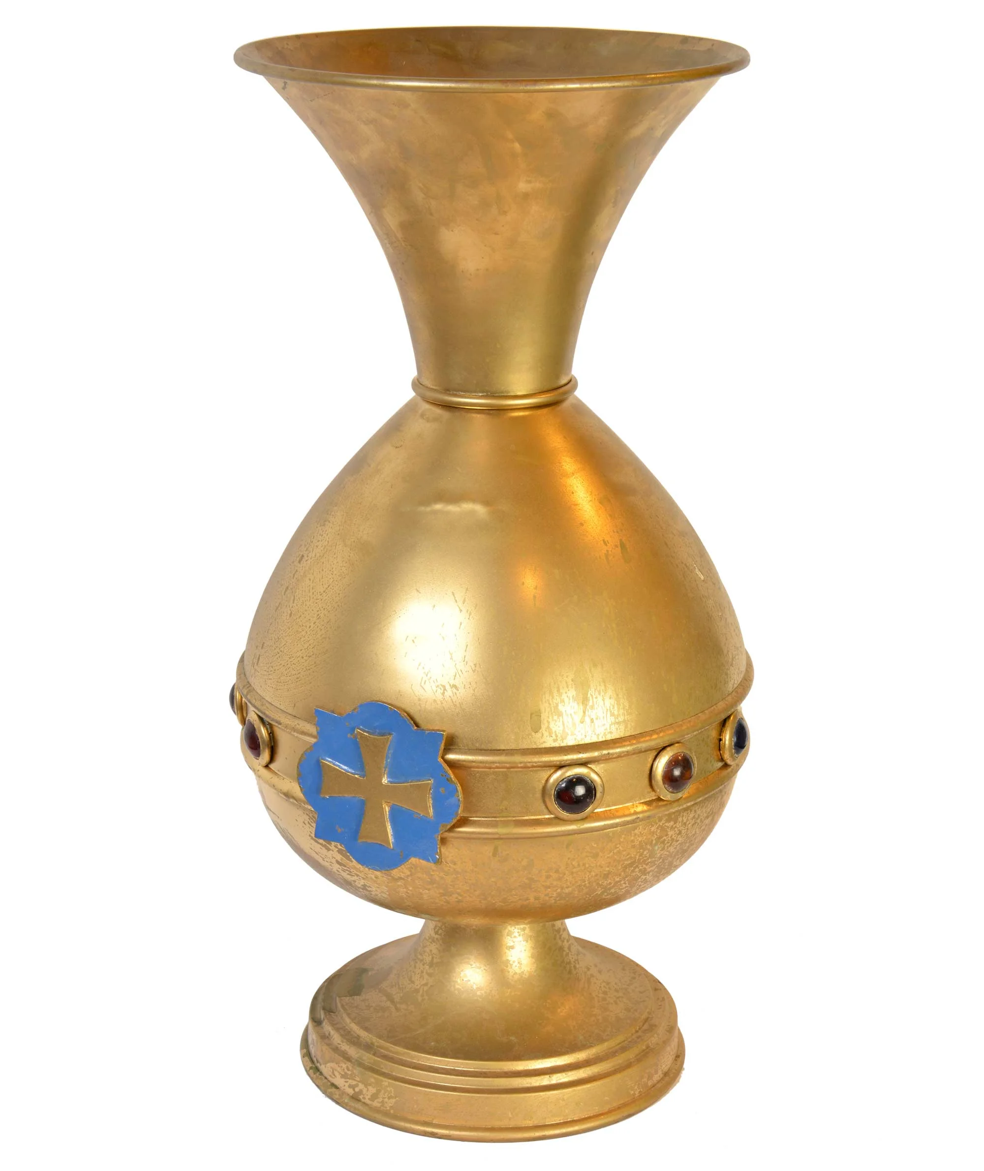 brass vase with jewels — ARCHITECTURAL ANTIQUES