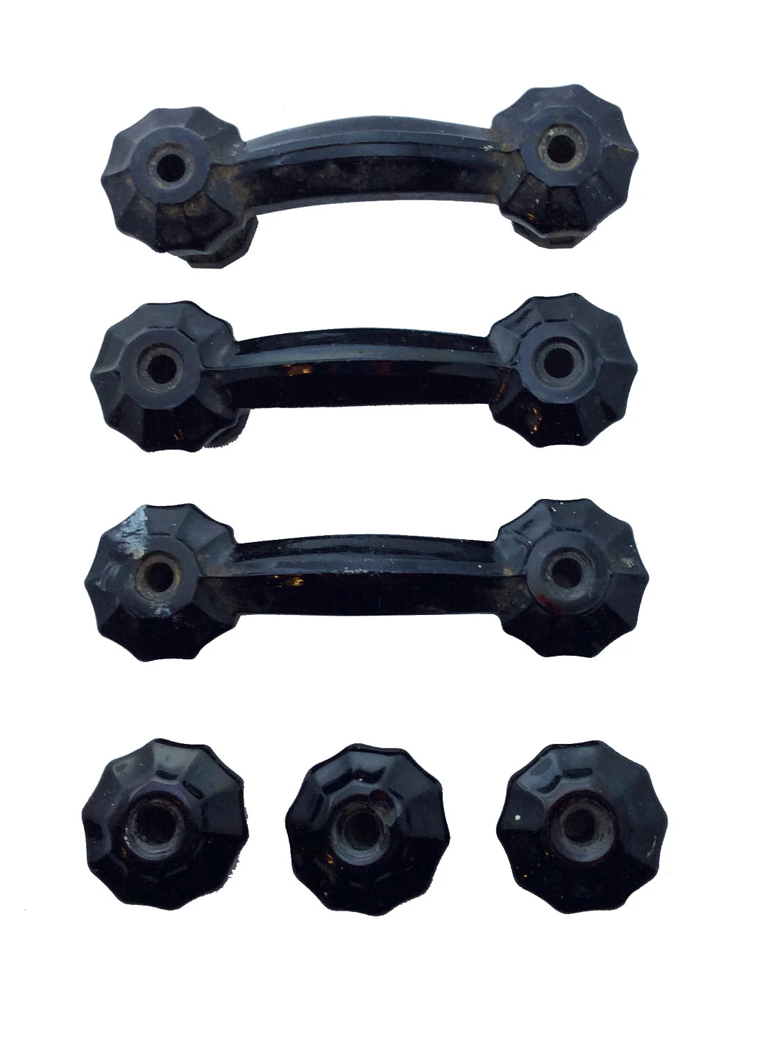 black glass knobs and handles — ARCHITECTURAL ANTIQUES