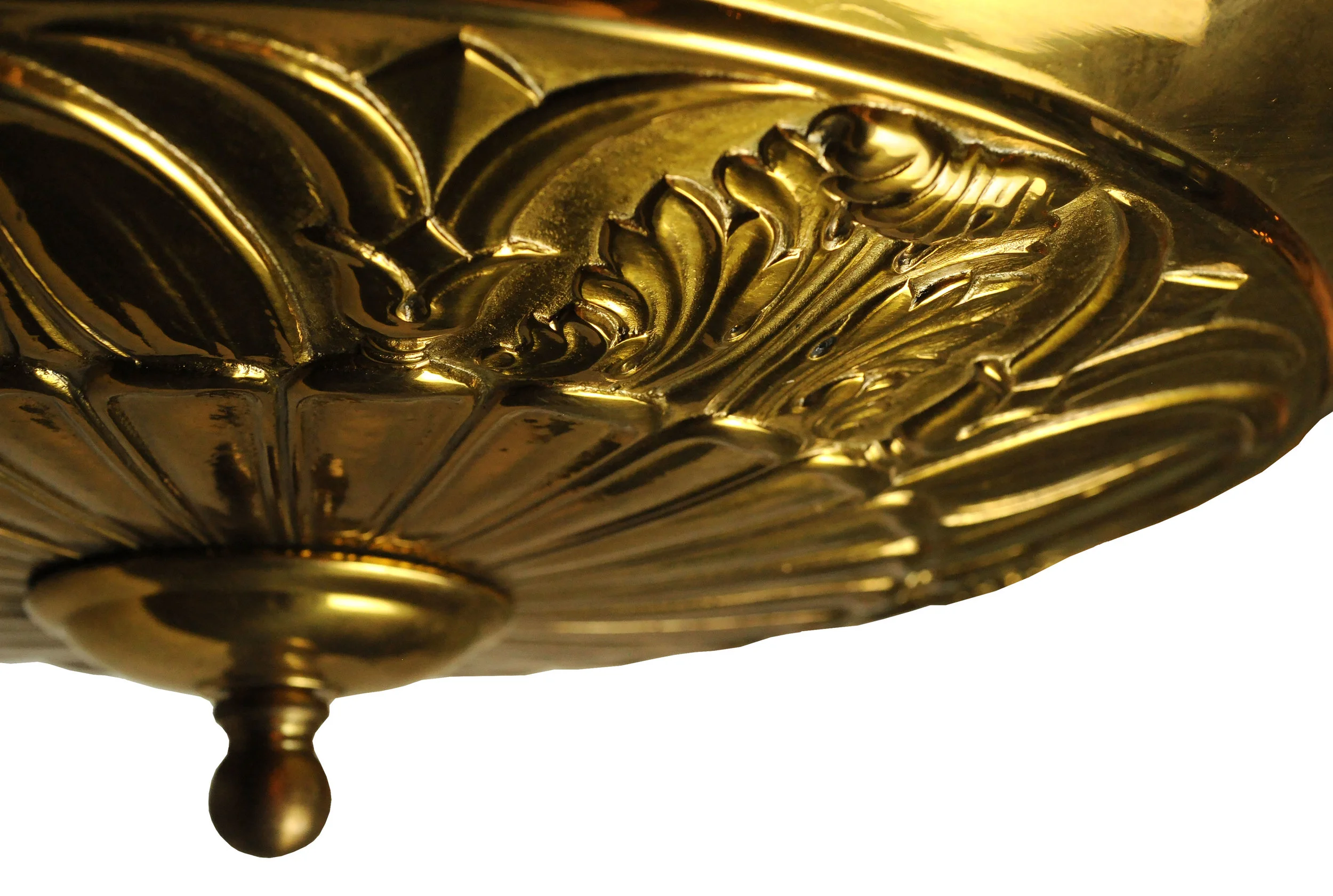 cast brass bowl chandelier — ARCHITECTURAL ANTIQUES