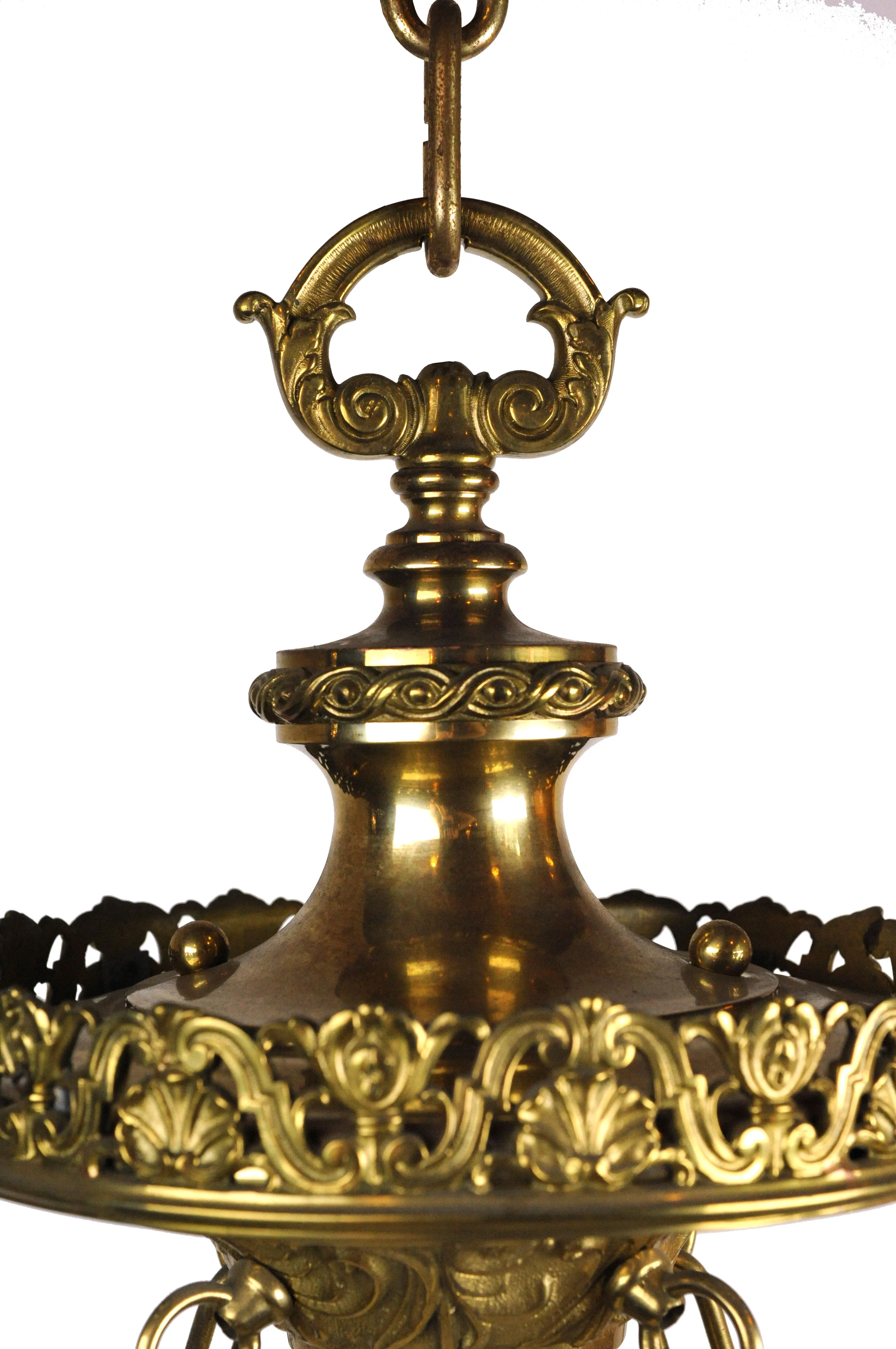 cast brass bowl chandelier — ARCHITECTURAL ANTIQUES