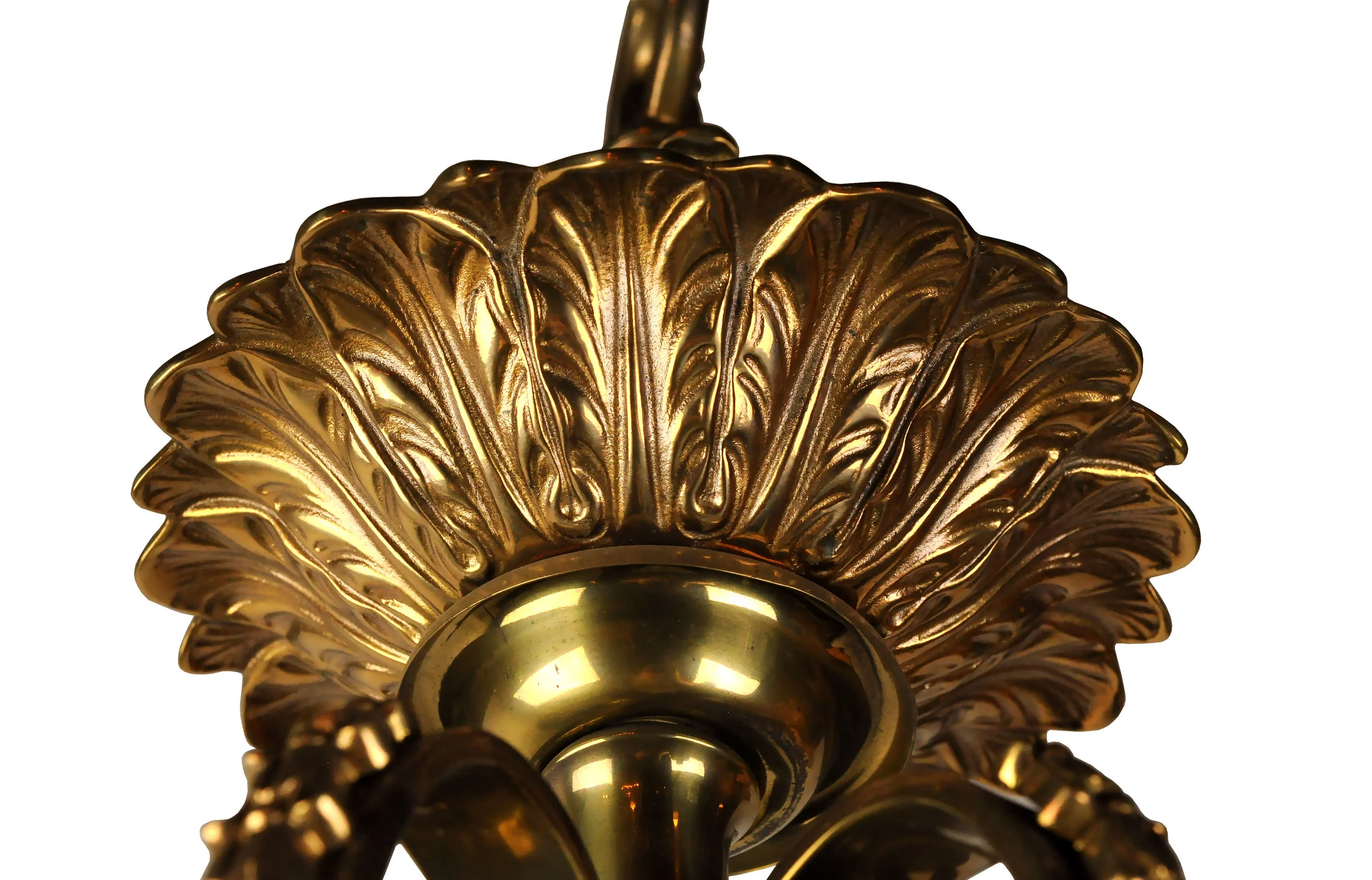 cast bronze fifteen light bowl chandelier — ARCHITECTURAL ANTIQUES