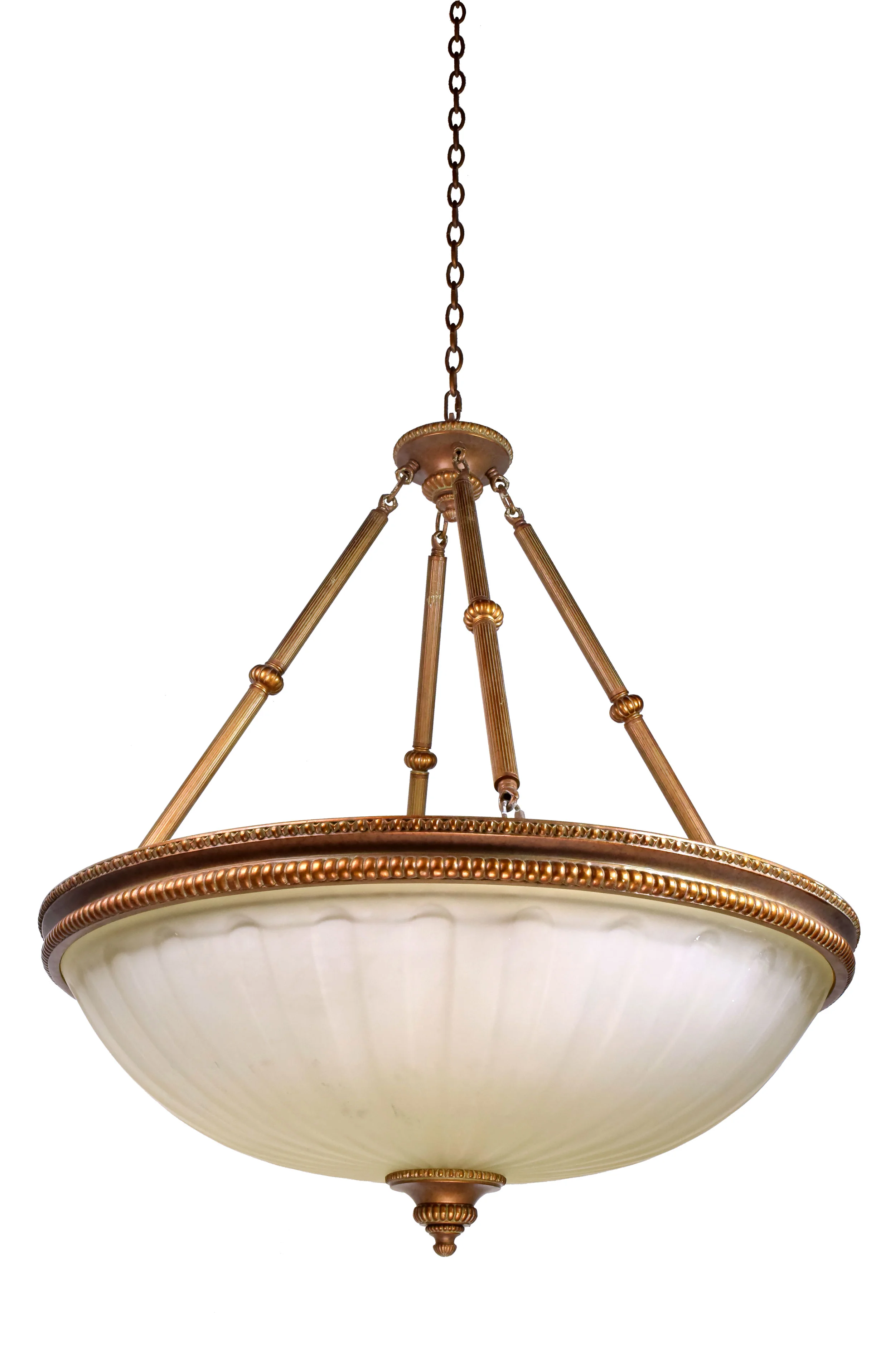 large brass bowl chandeliers — ARCHITECTURAL ANTIQUES