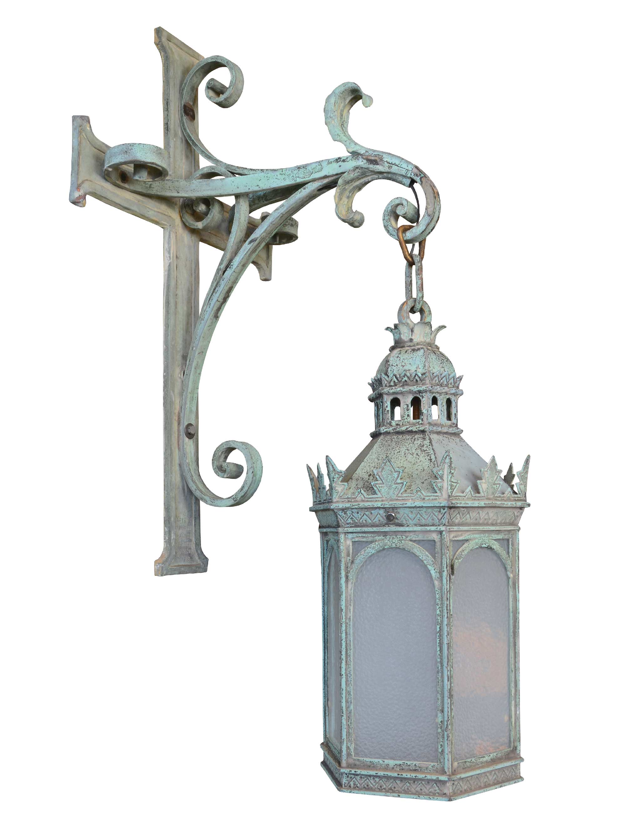 large gothic cast bronze exterior lantern