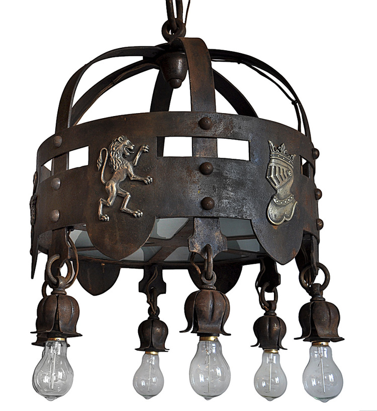 iron arts & crafts chandelier