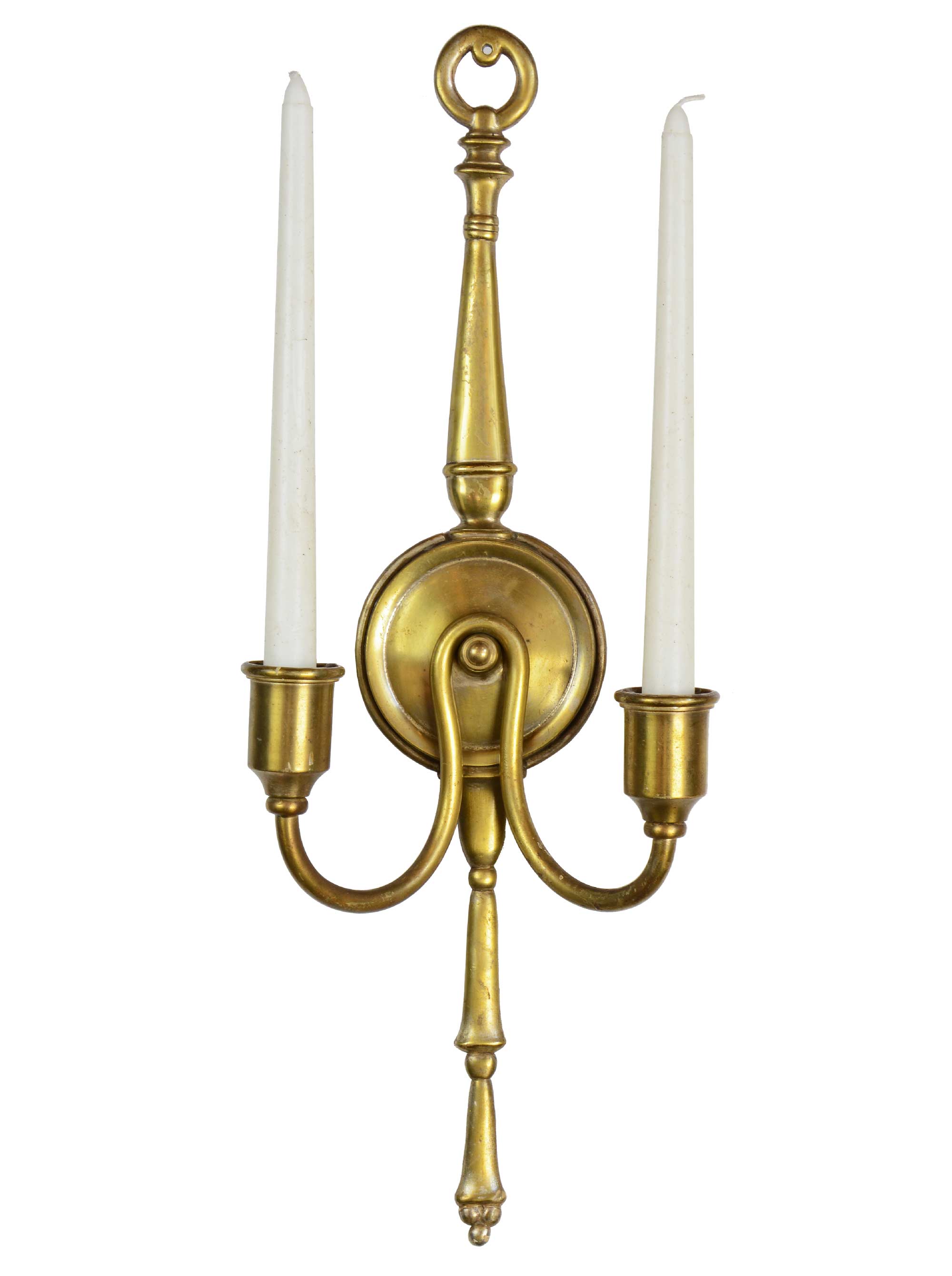 colonial cast brass sconce