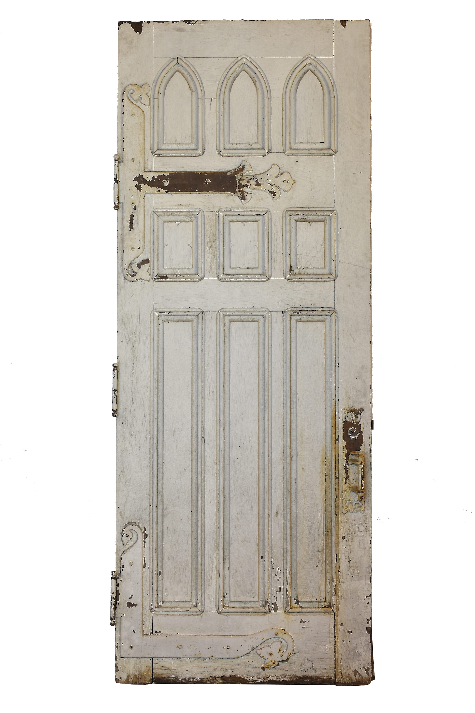 oversized gothic door with strap hinges