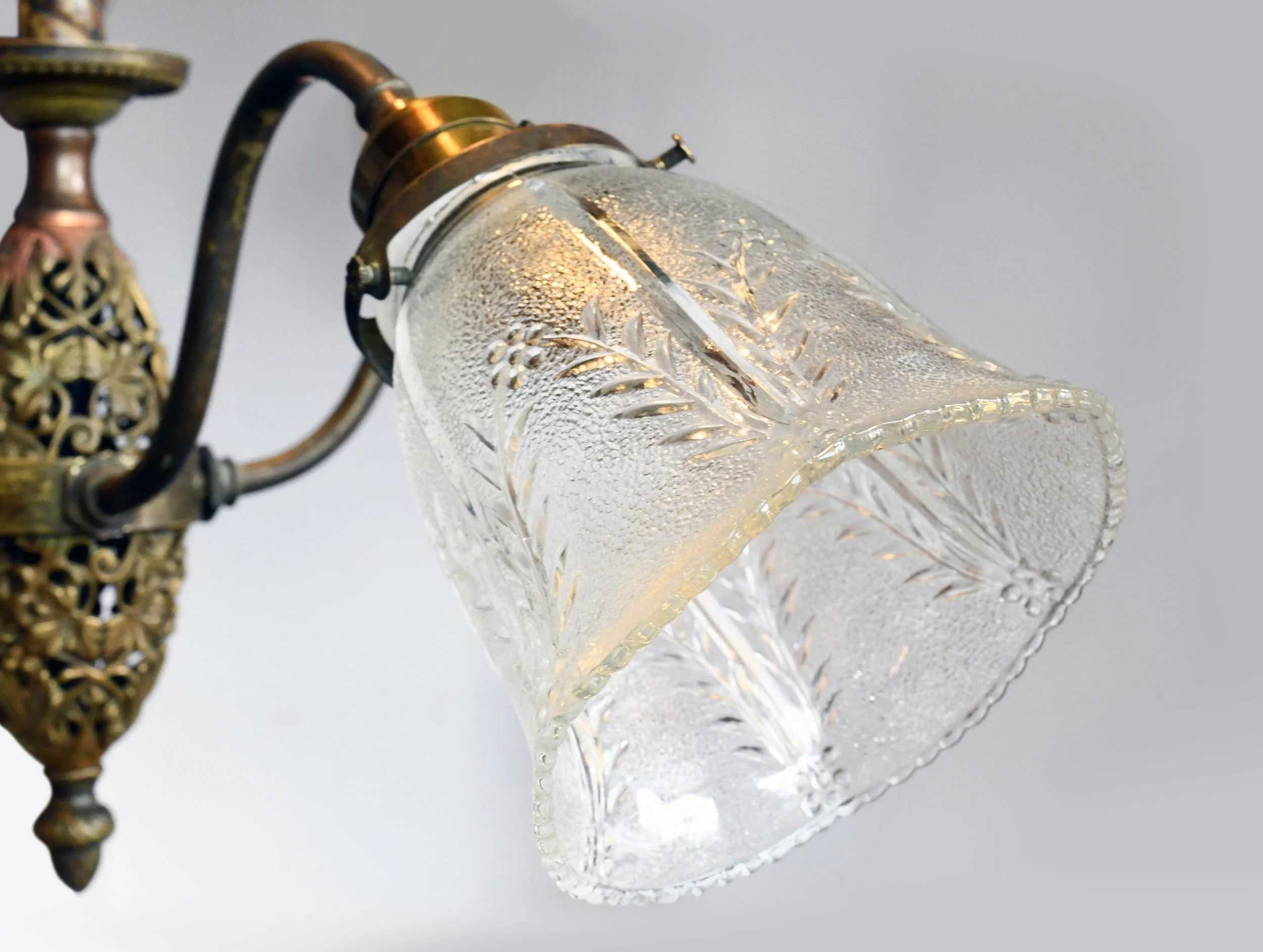 Wakefield Fixtures 4 arm brass chandelier — ARCHITECTURAL ANTIQUES