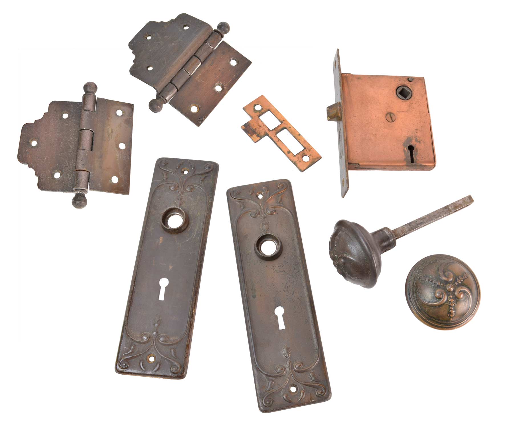 complete turnofthecentury decorative brassplated door hardware sets