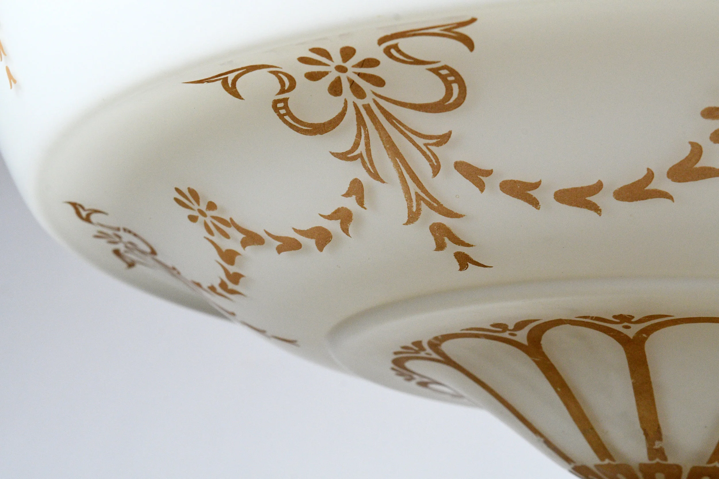 seven light victorian brass pendant with shade — ARCHITECTURAL ANTIQUES