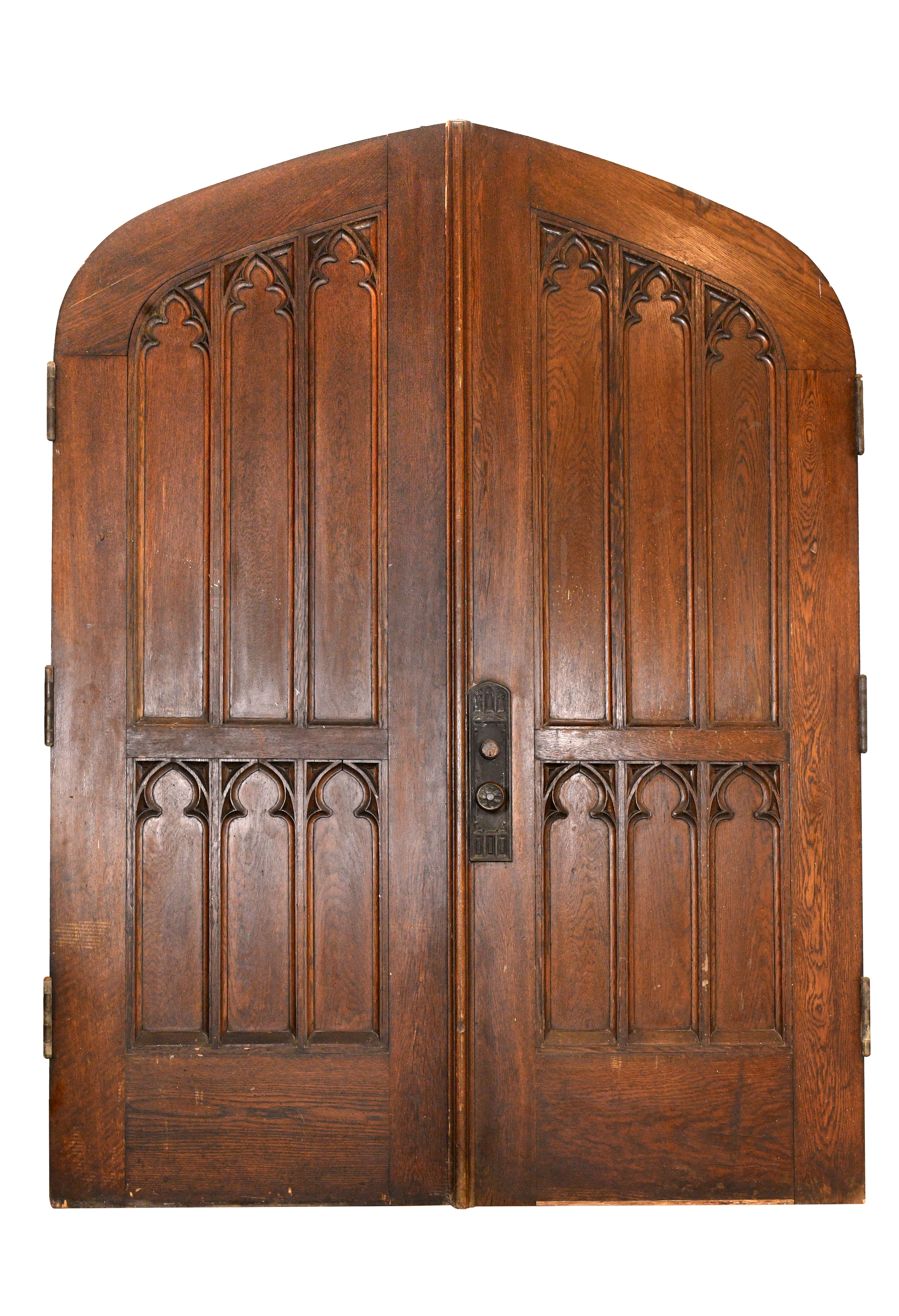 arched gothic oak double doors