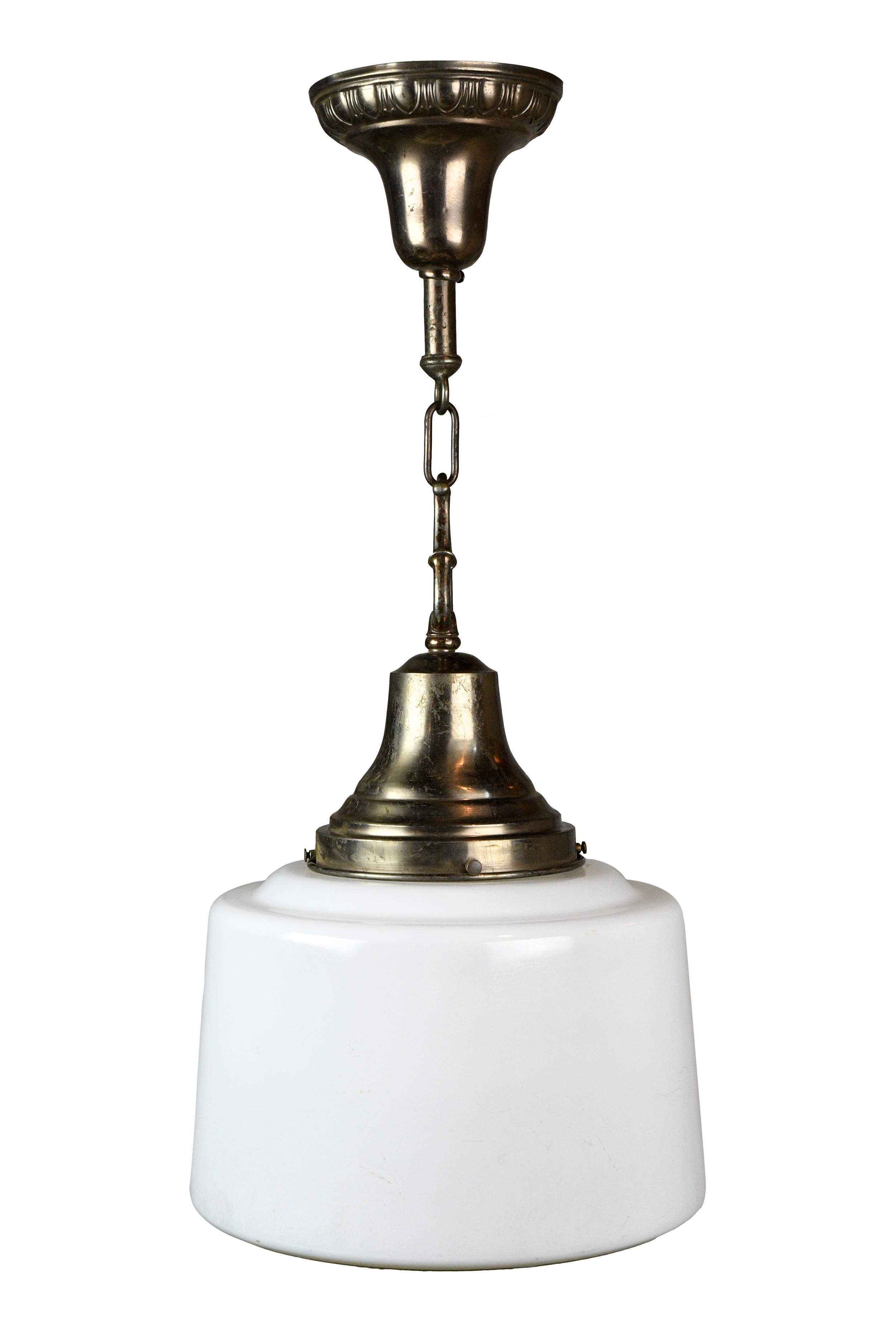 egg & dart pendant with schoolhouse shade