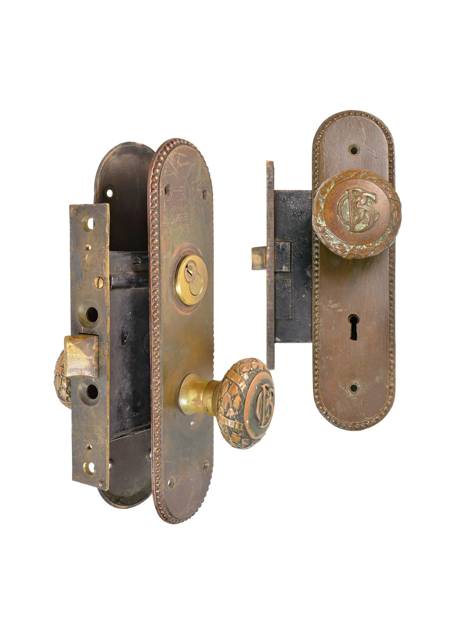 Vintage Bronze Door Knobs Handles Pulls Architectural Antique Old Reclaim Plates