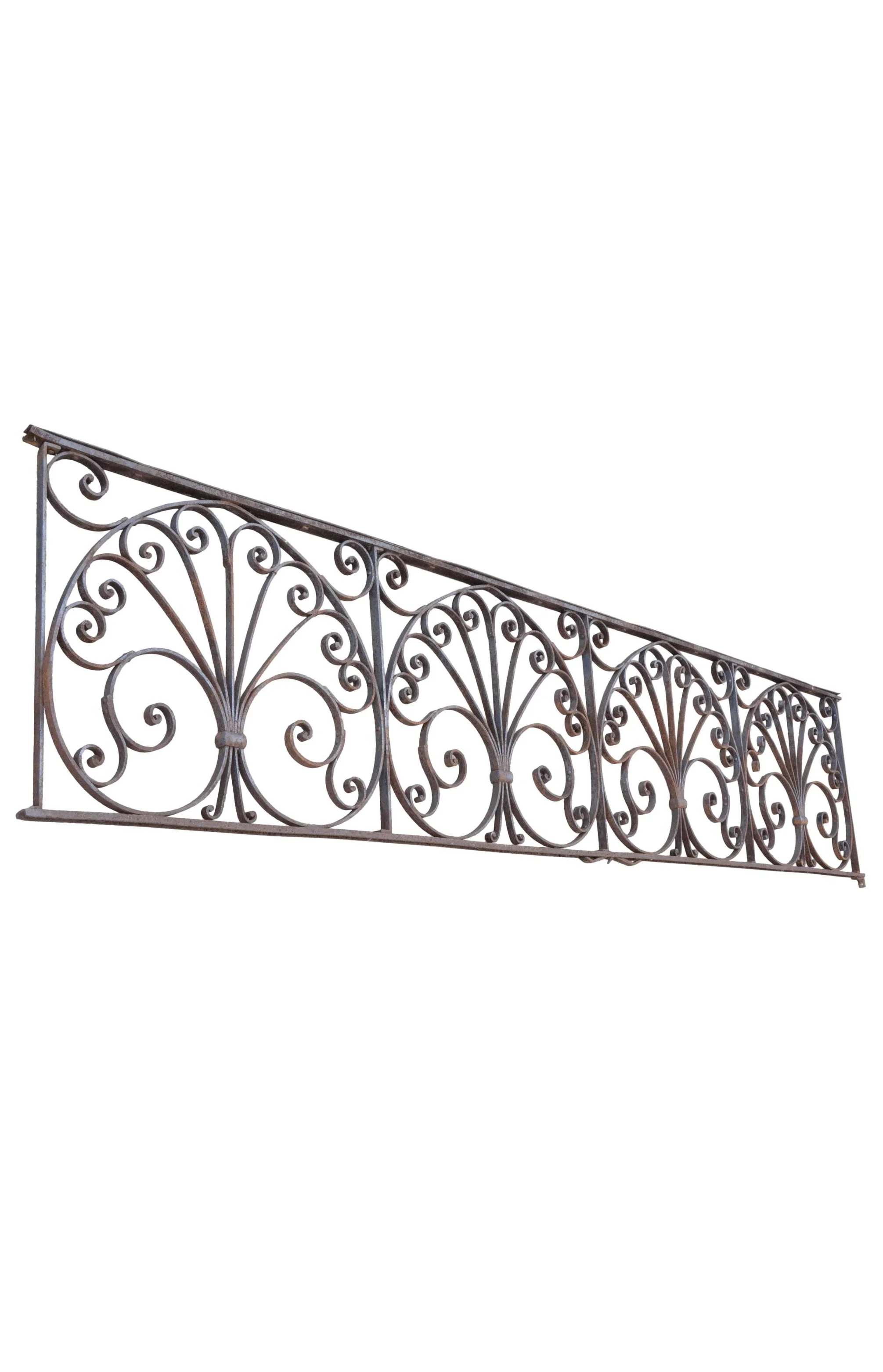IRON RAILINGS WITH DECORATIVE PALMETTE SCROLLWORK Click here for more information