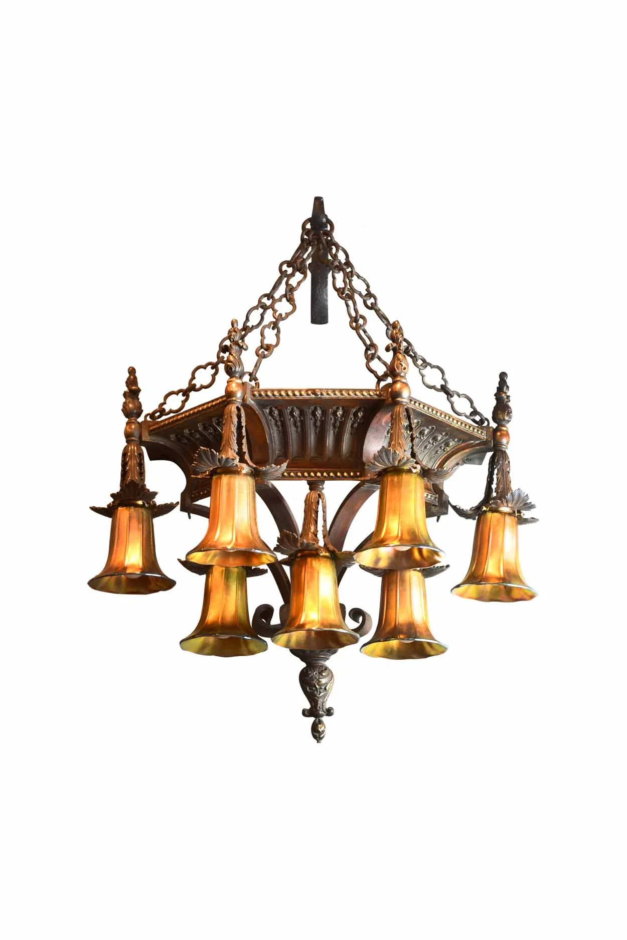 HEAVY CAST BRONZE 7 LIGHT WALL SCONCE Click here for more information