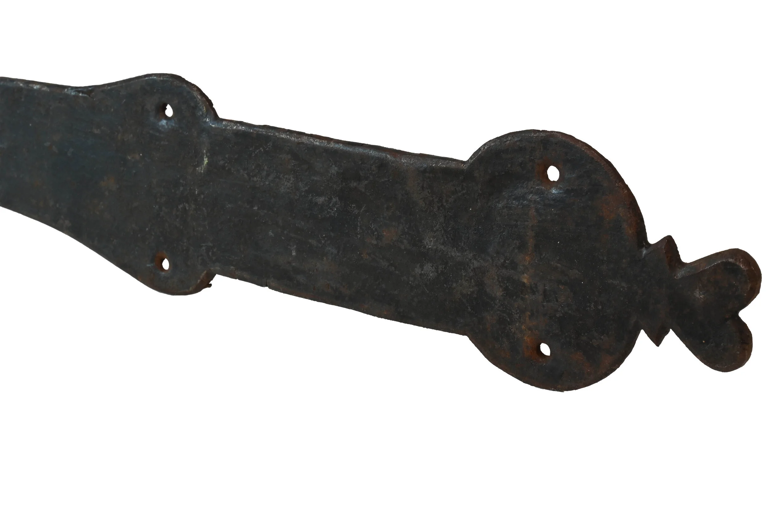 hand wrought iron strap hinge pair — ARCHITECTURAL ANTIQUES