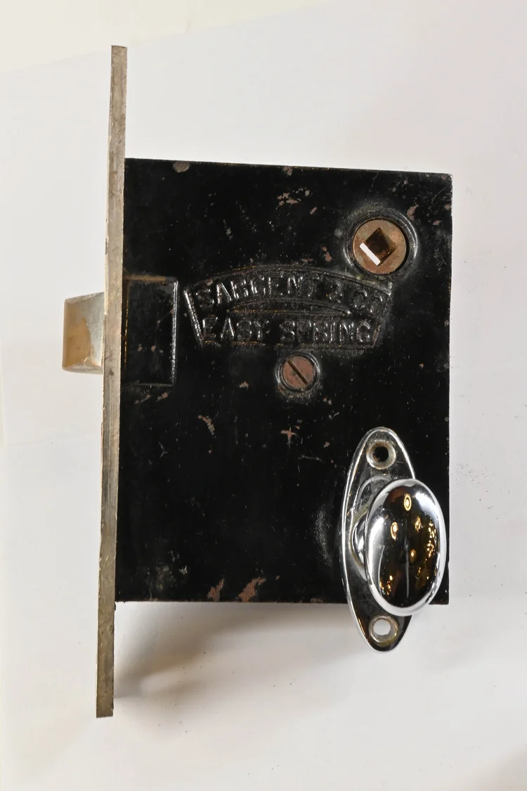 oval nickel privacy lockset by sargent — ARCHITECTURAL ANTIQUES