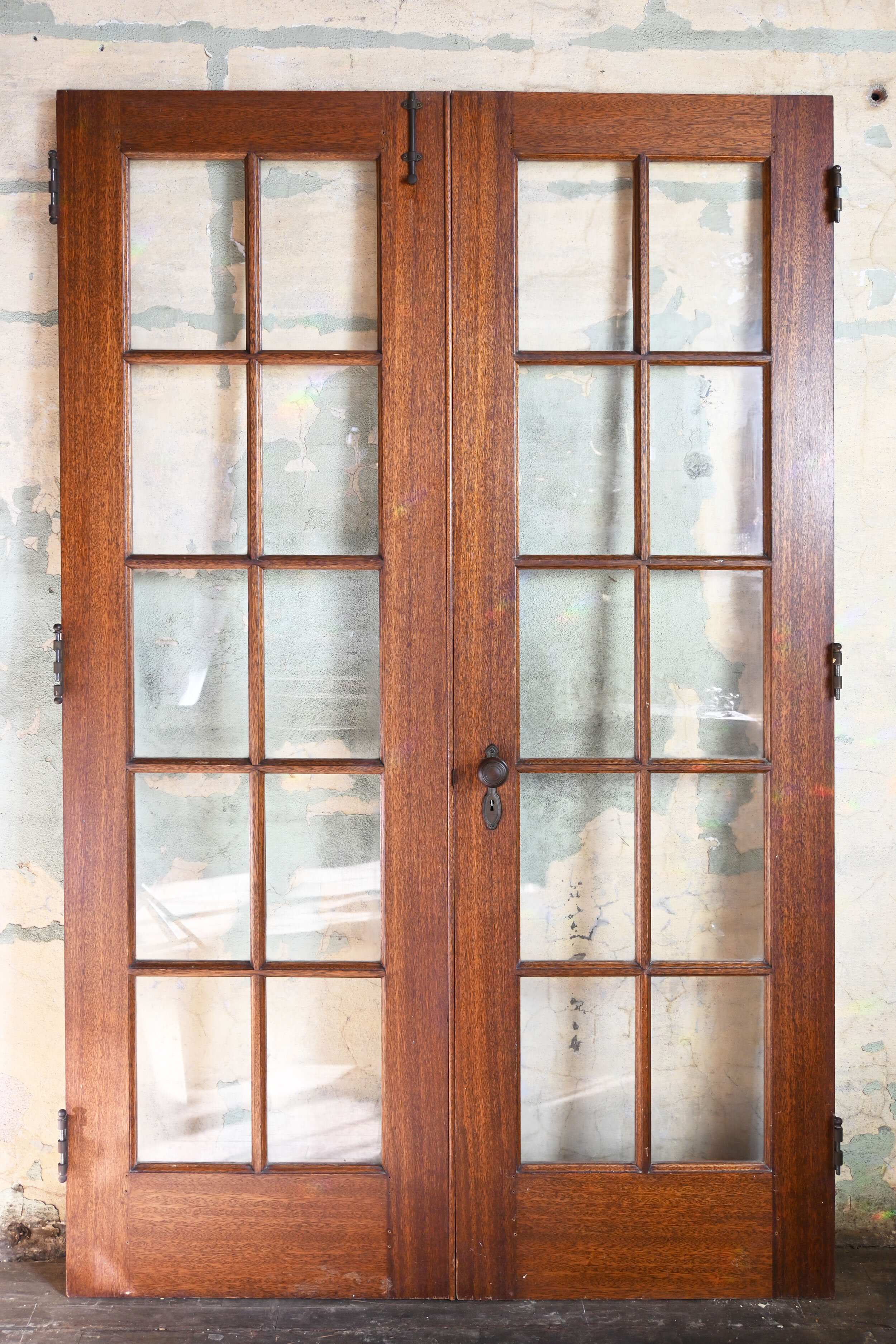 Mahogany Single French Door with 10/5 Glass Prehung