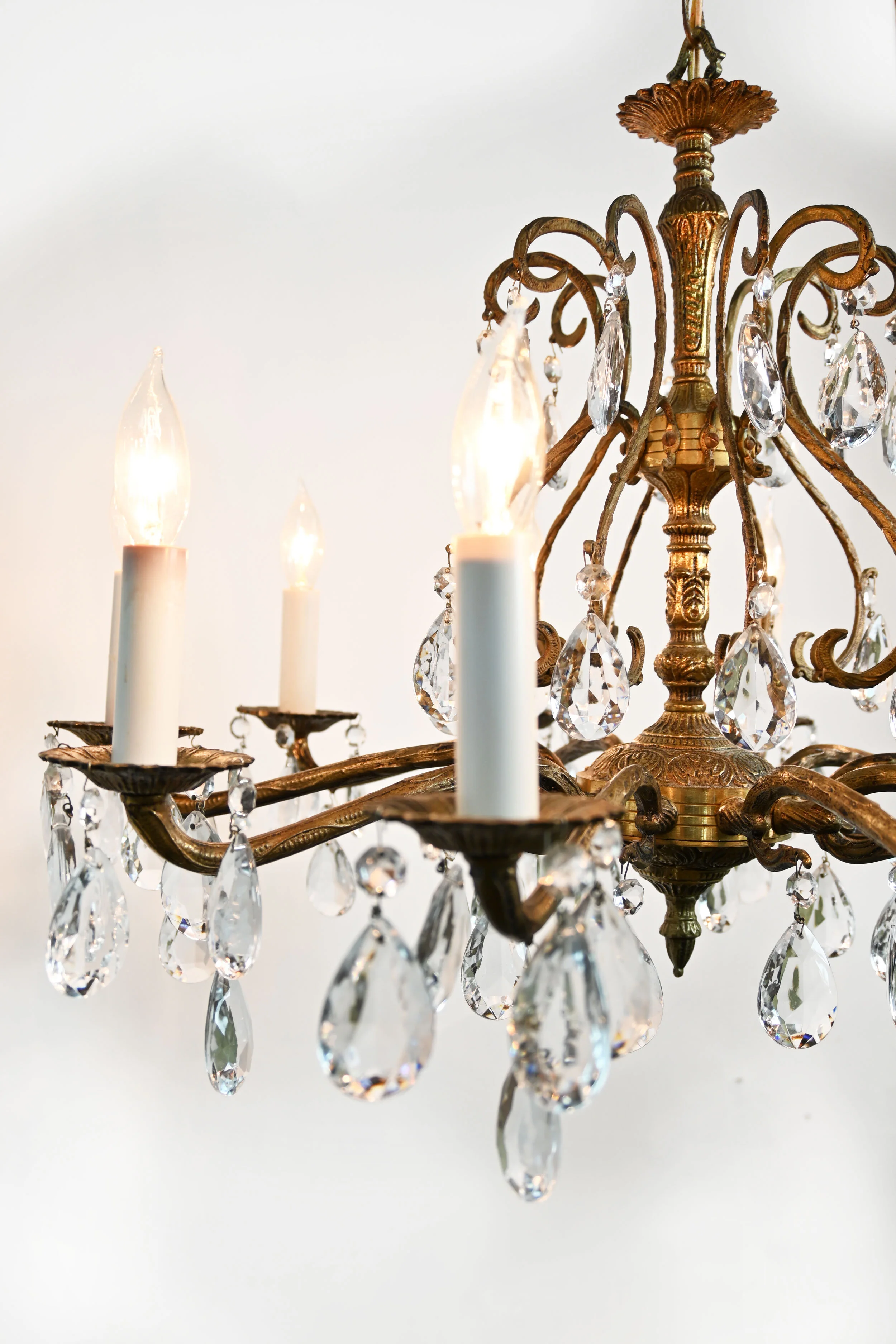 brass 10 candle Spanish chandelier — ARCHITECTURAL ANTIQUES