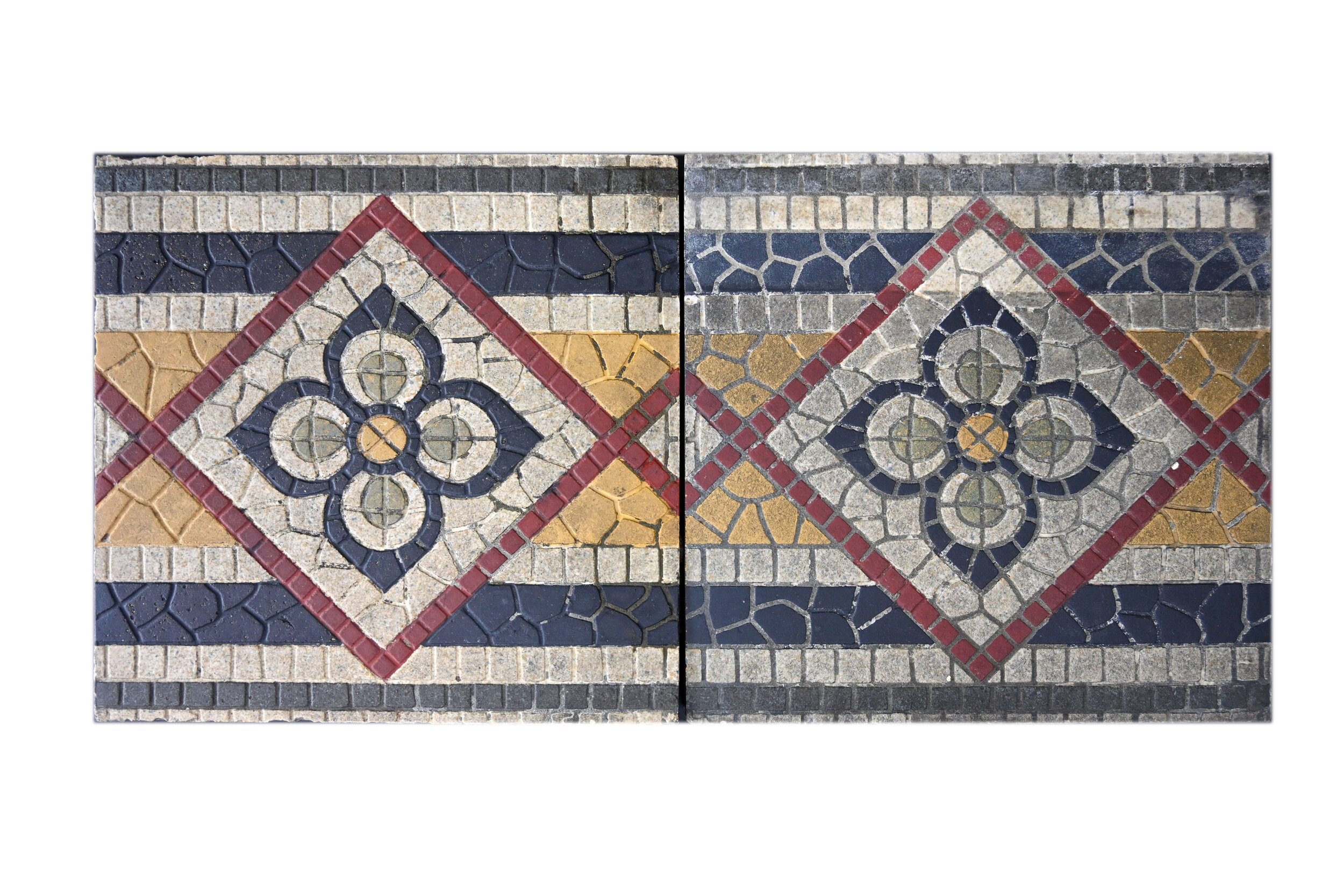 villeroy boch mettlach encaustic mosaic tile — ARCHITECTURAL ANTIQUES