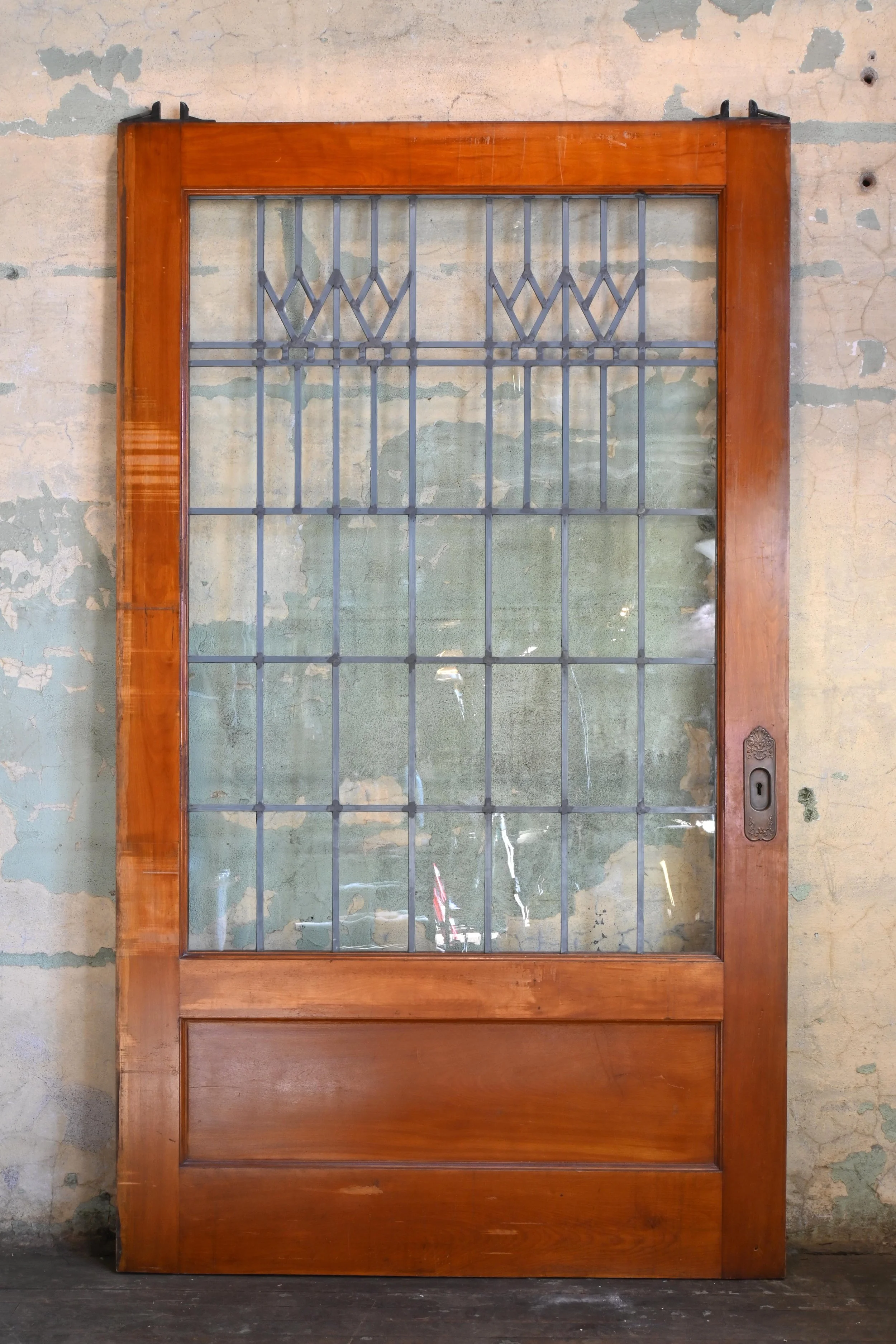 three quarter leaded glass pocket door Maple/Oak with hardware